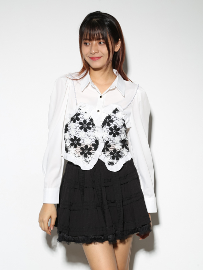 Fake Two Piece Floral Blouse 28797