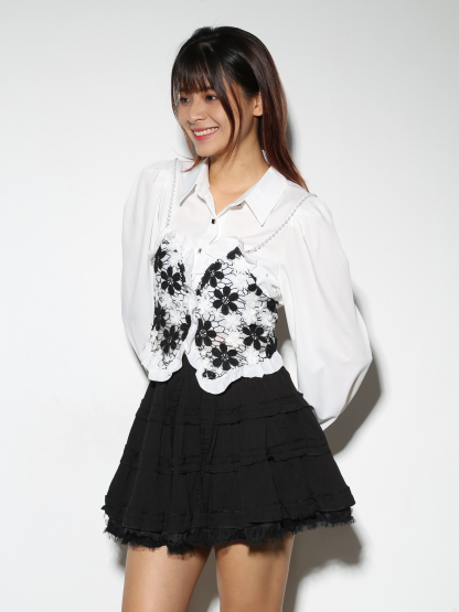 Fake Two Piece Floral Blouse 28797