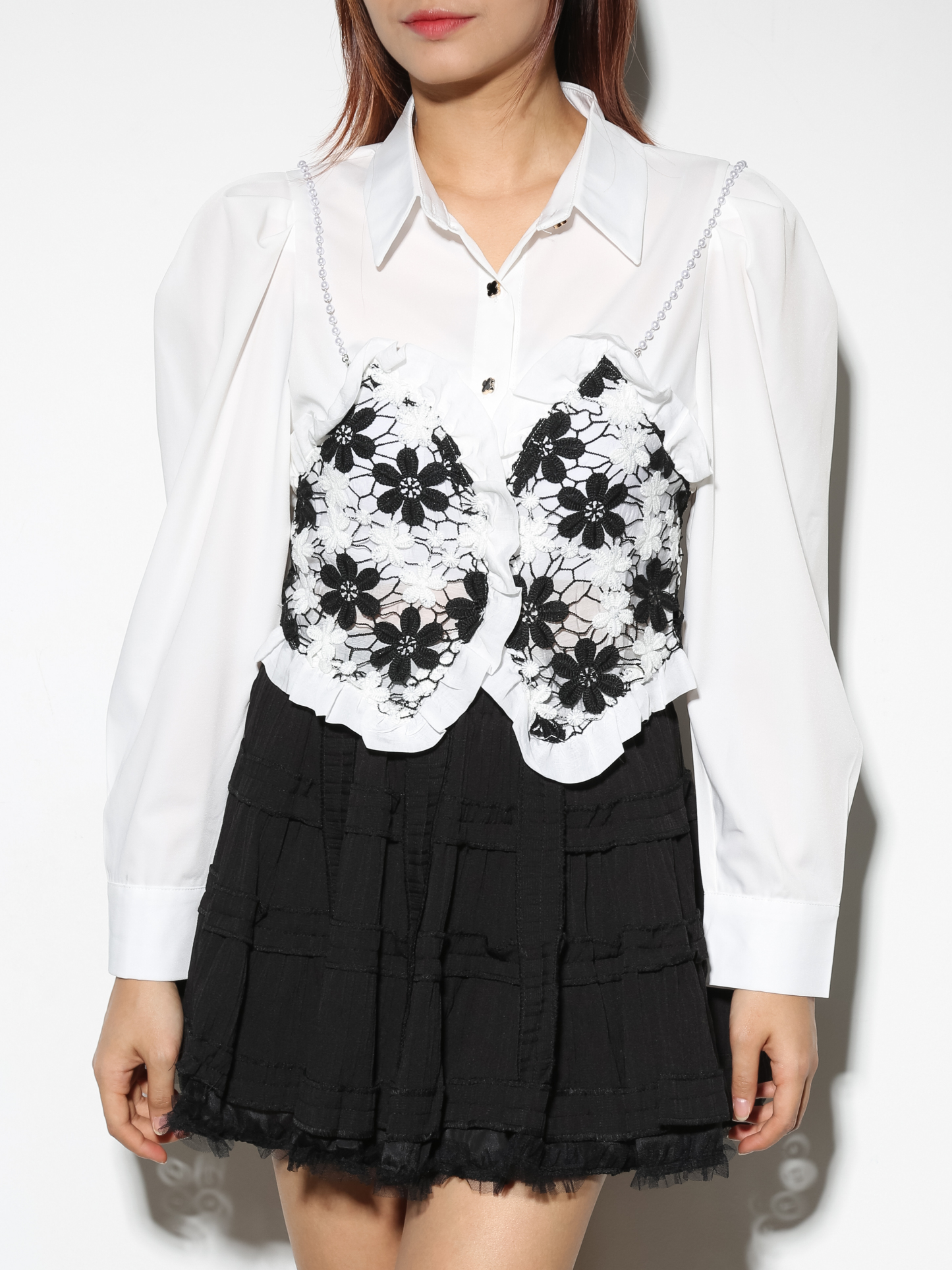 Fake Two Piece Floral Blouse 28797