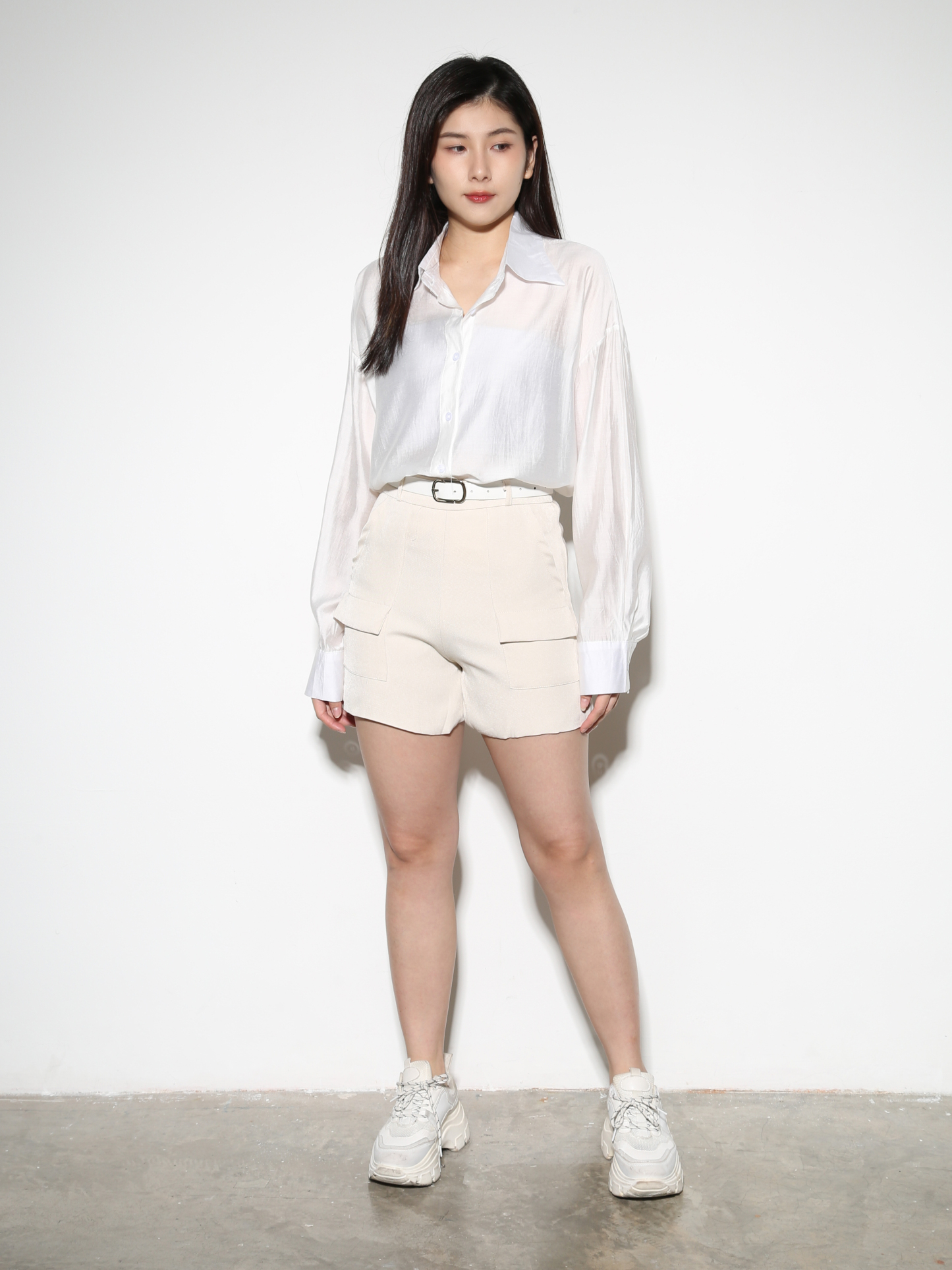 High Waist Front Pocket With Belt Short Pants 28814