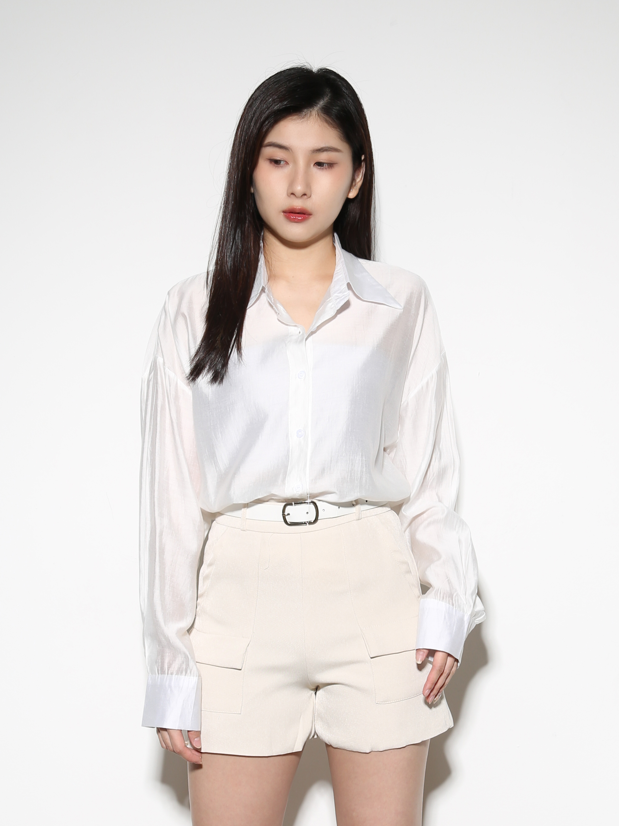 High Waist Front Pocket With Belt Short Pants 28814