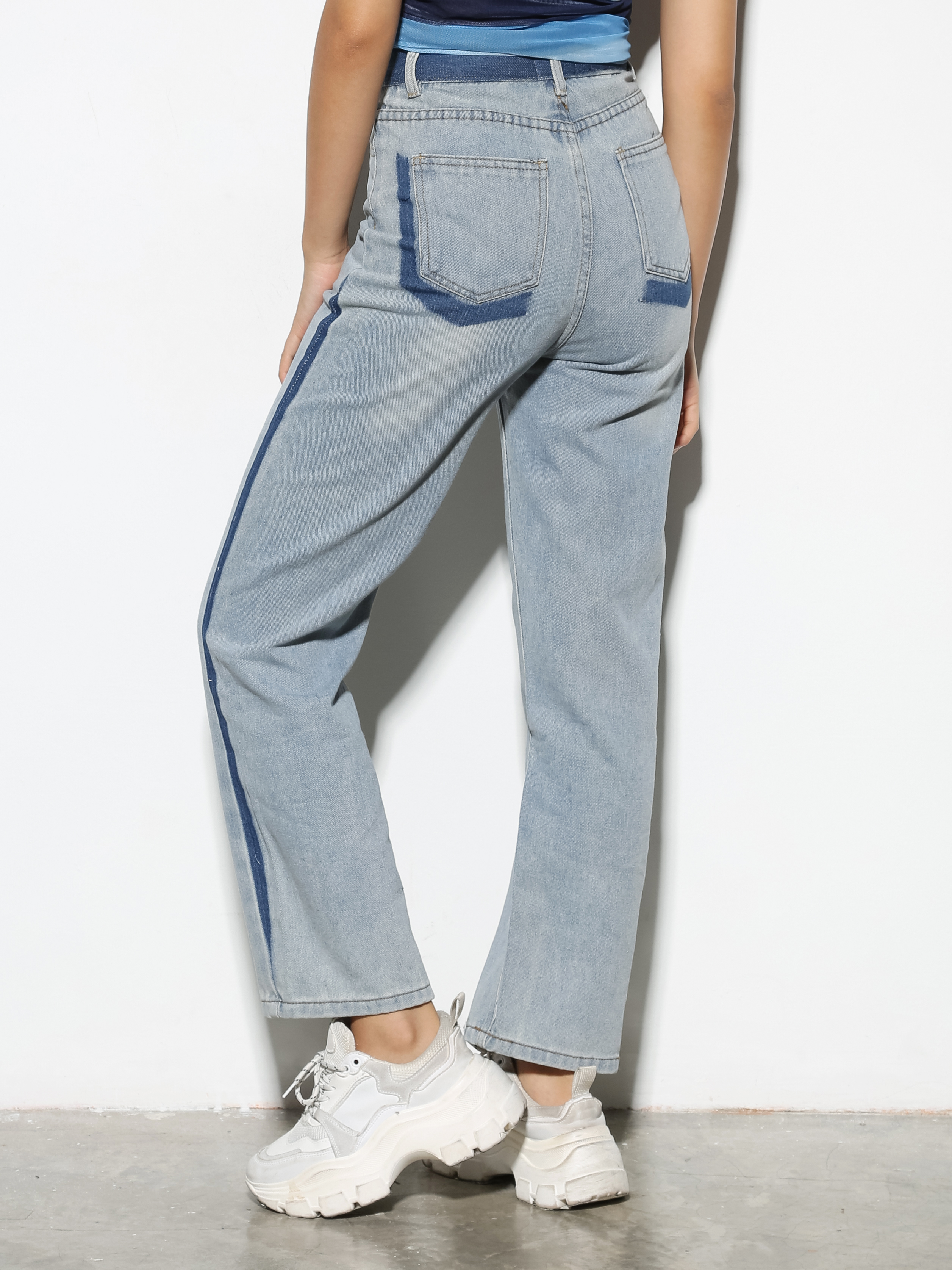 Denim Front Pocket Long Pants 28815