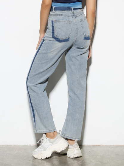 Denim Front Pocket Long Pants 28815