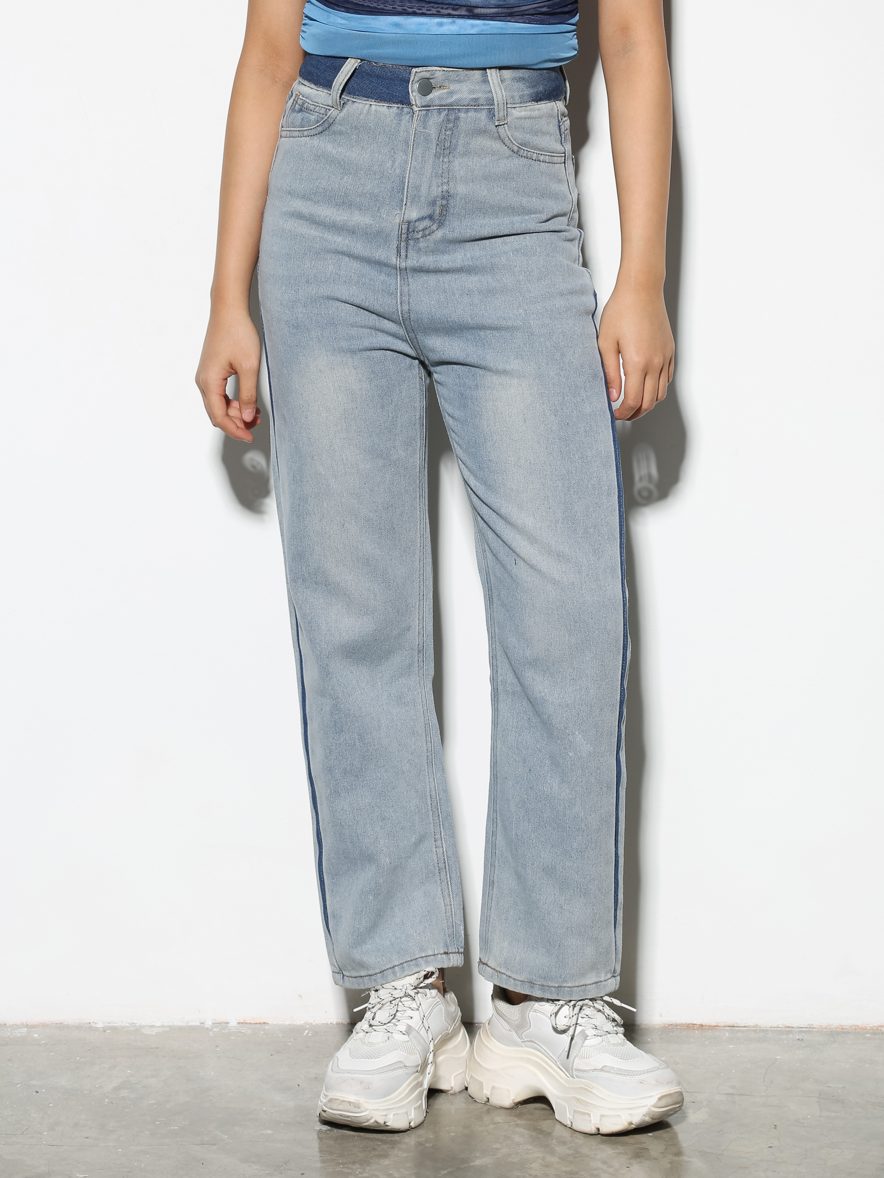 Denim Front Pocket Long Pants 28815