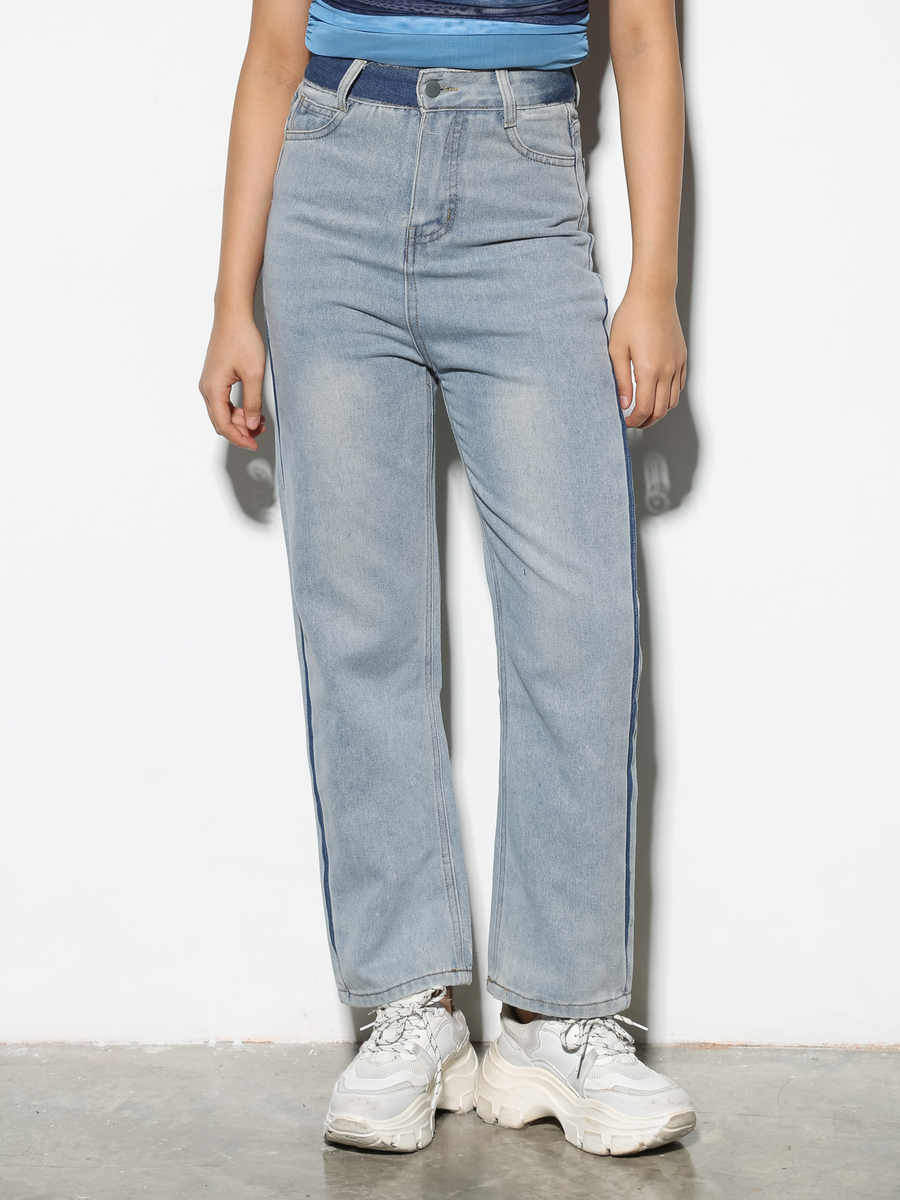 Denim Front Pocket Long Pants 28815