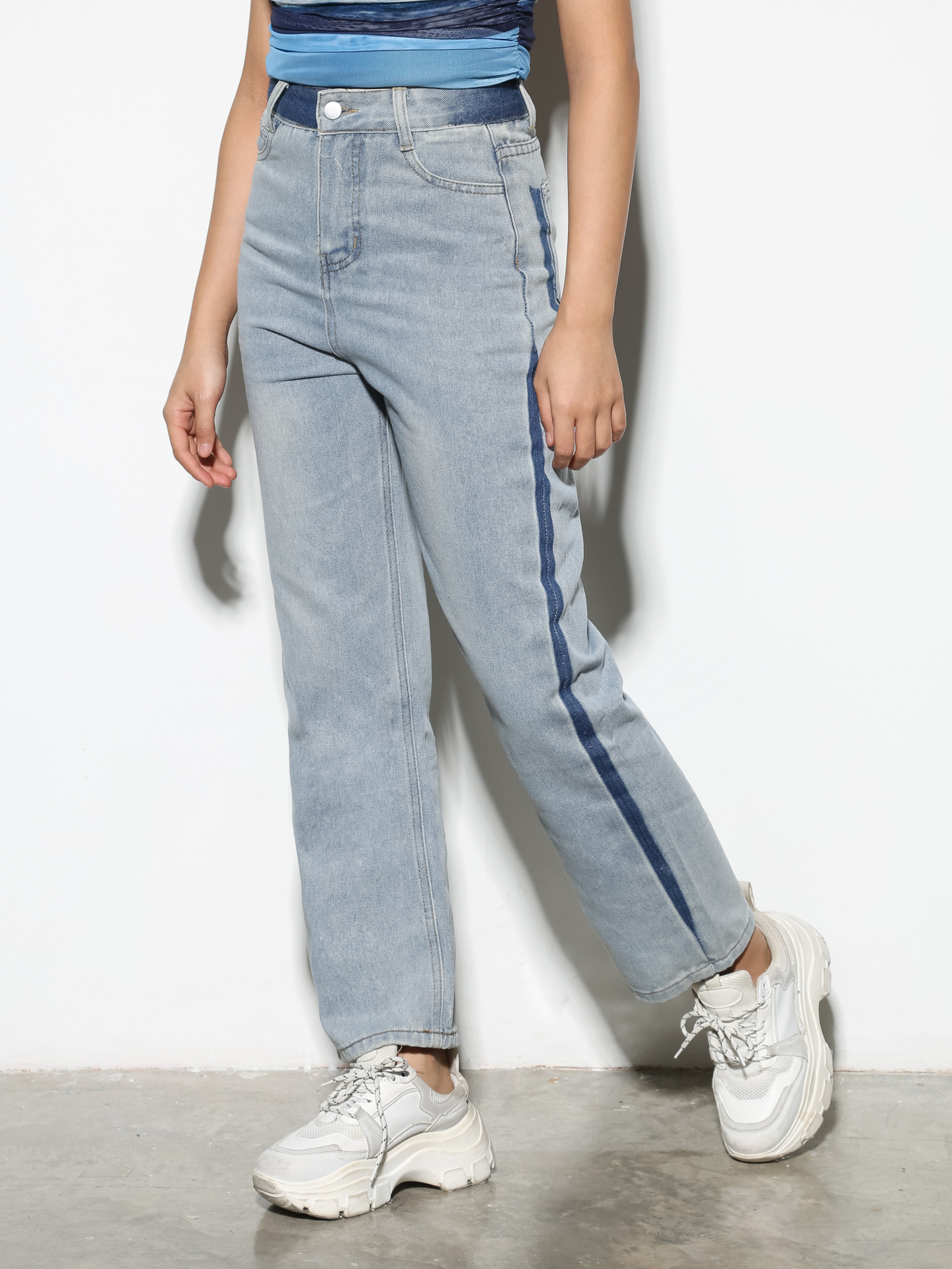 Denim Front Pocket Long Pants 28815