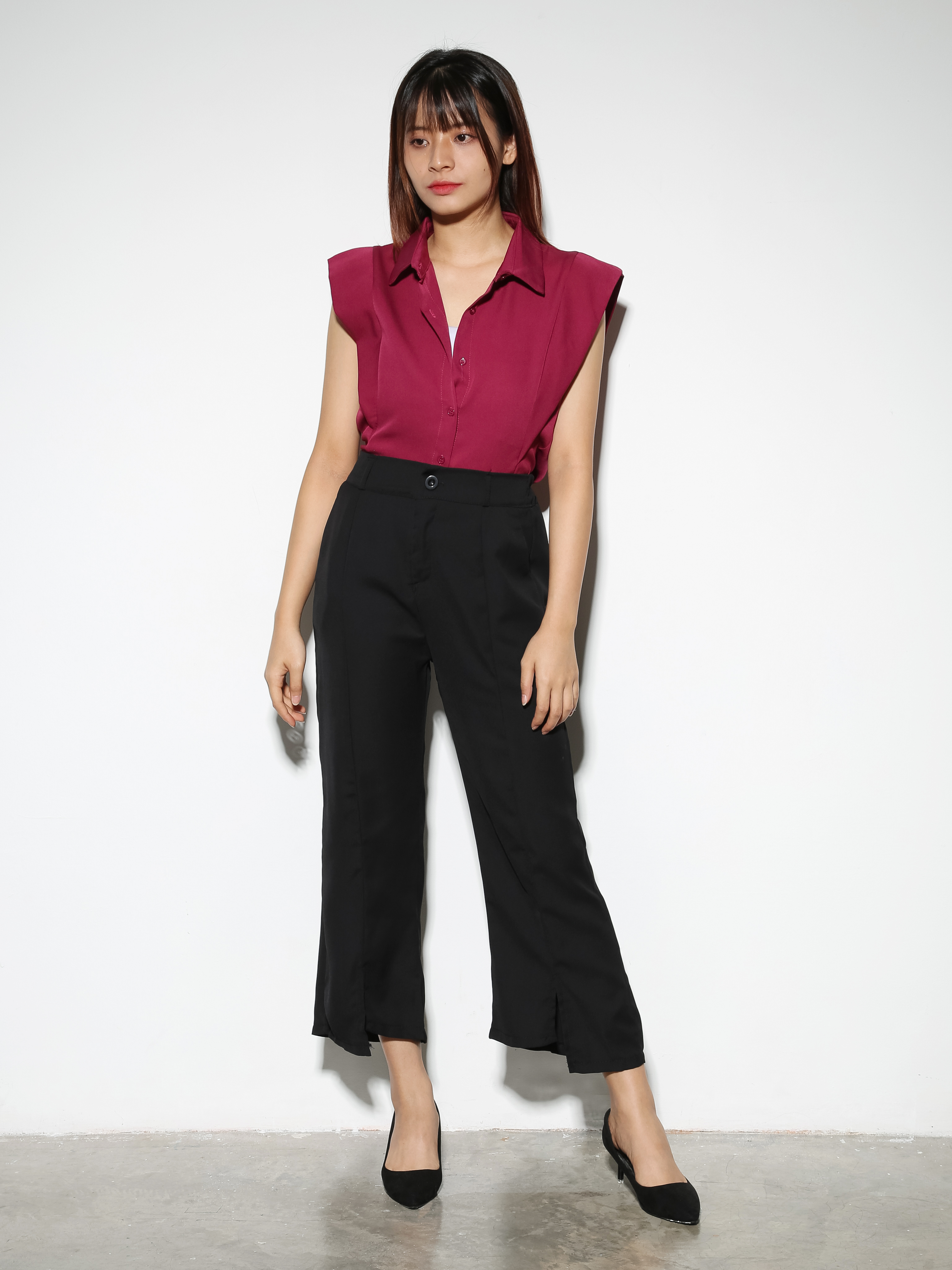 Front Split Long Pants 29030