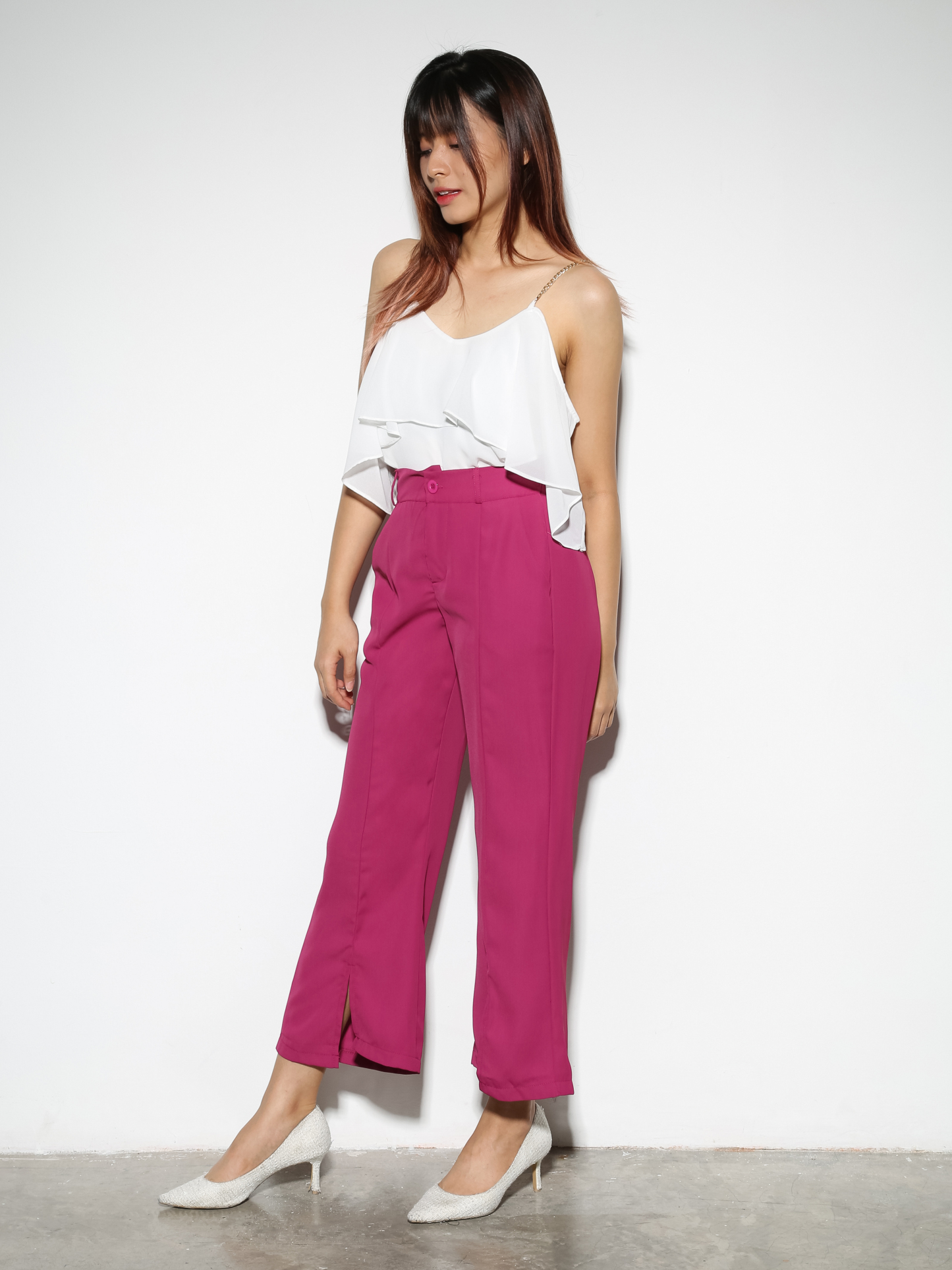 Front Split Long Pants 29030