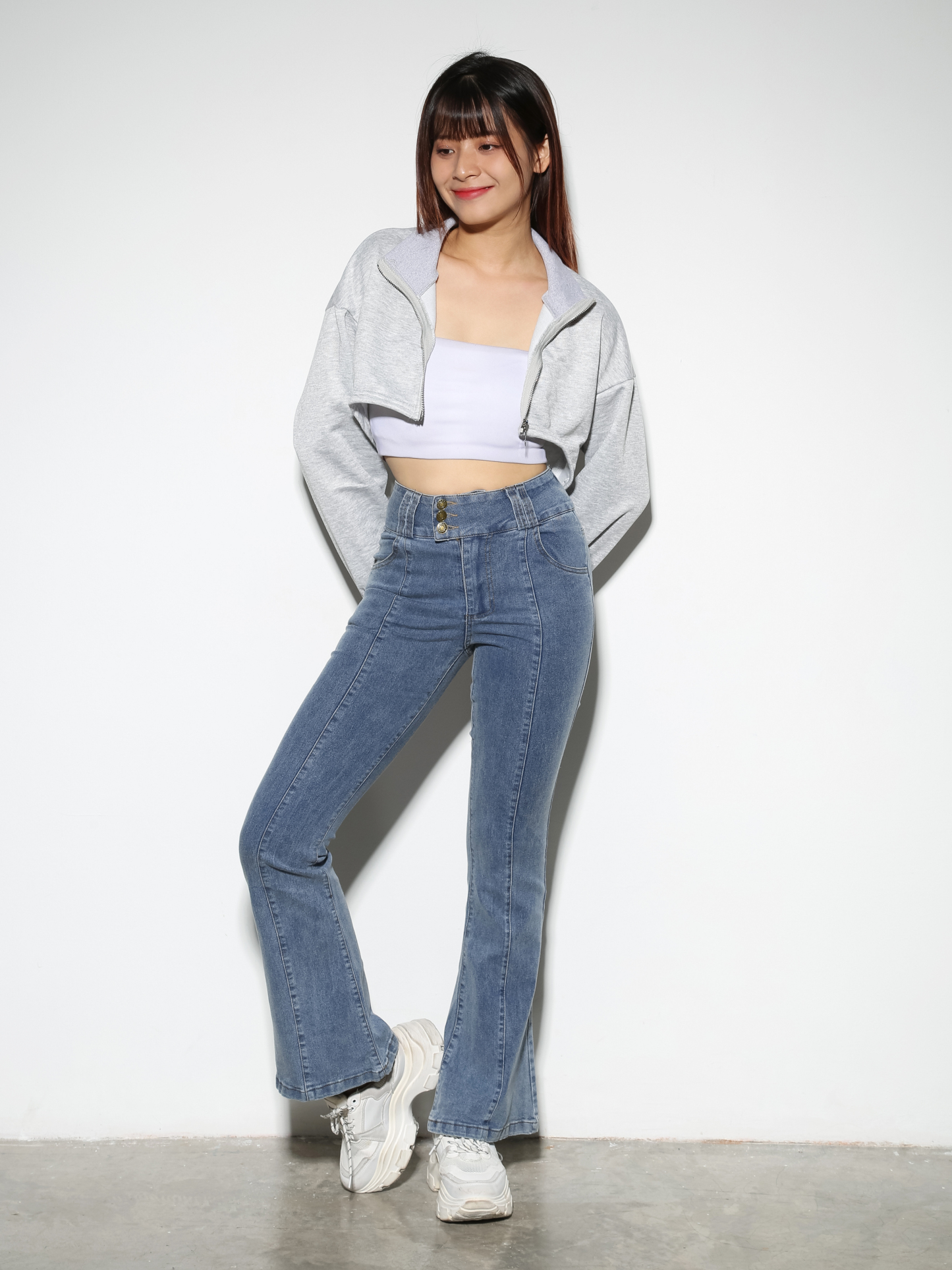 Front Zip Long Sleeve Top 29058