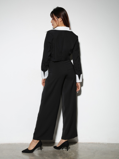 Fake Two Piece Front Button Top 29061