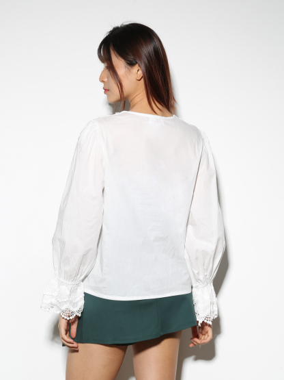 V Neck Lace Top 29064