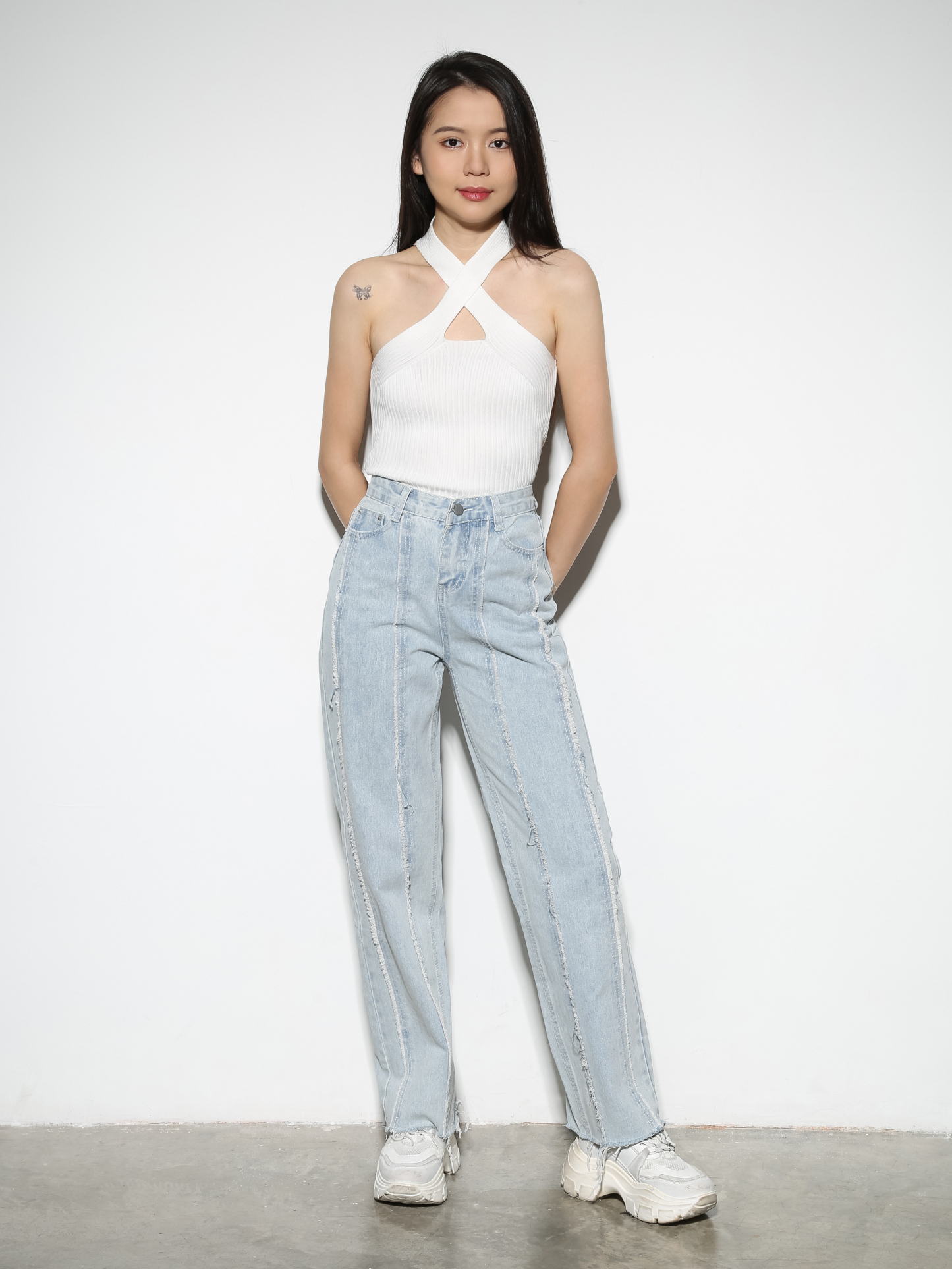Denim High Waist Long pants 29079