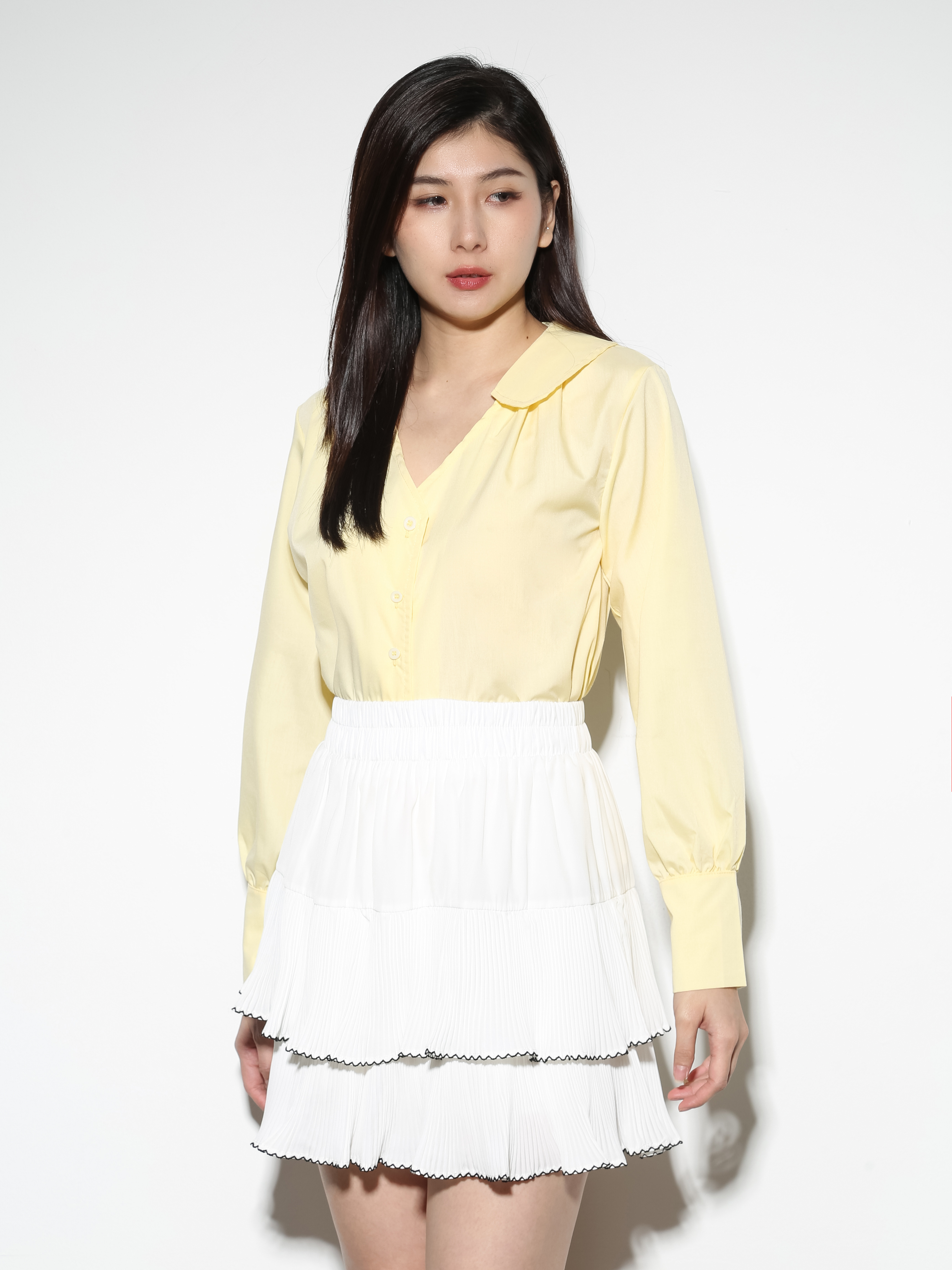 Pleated Layered Skirt Pant 29171