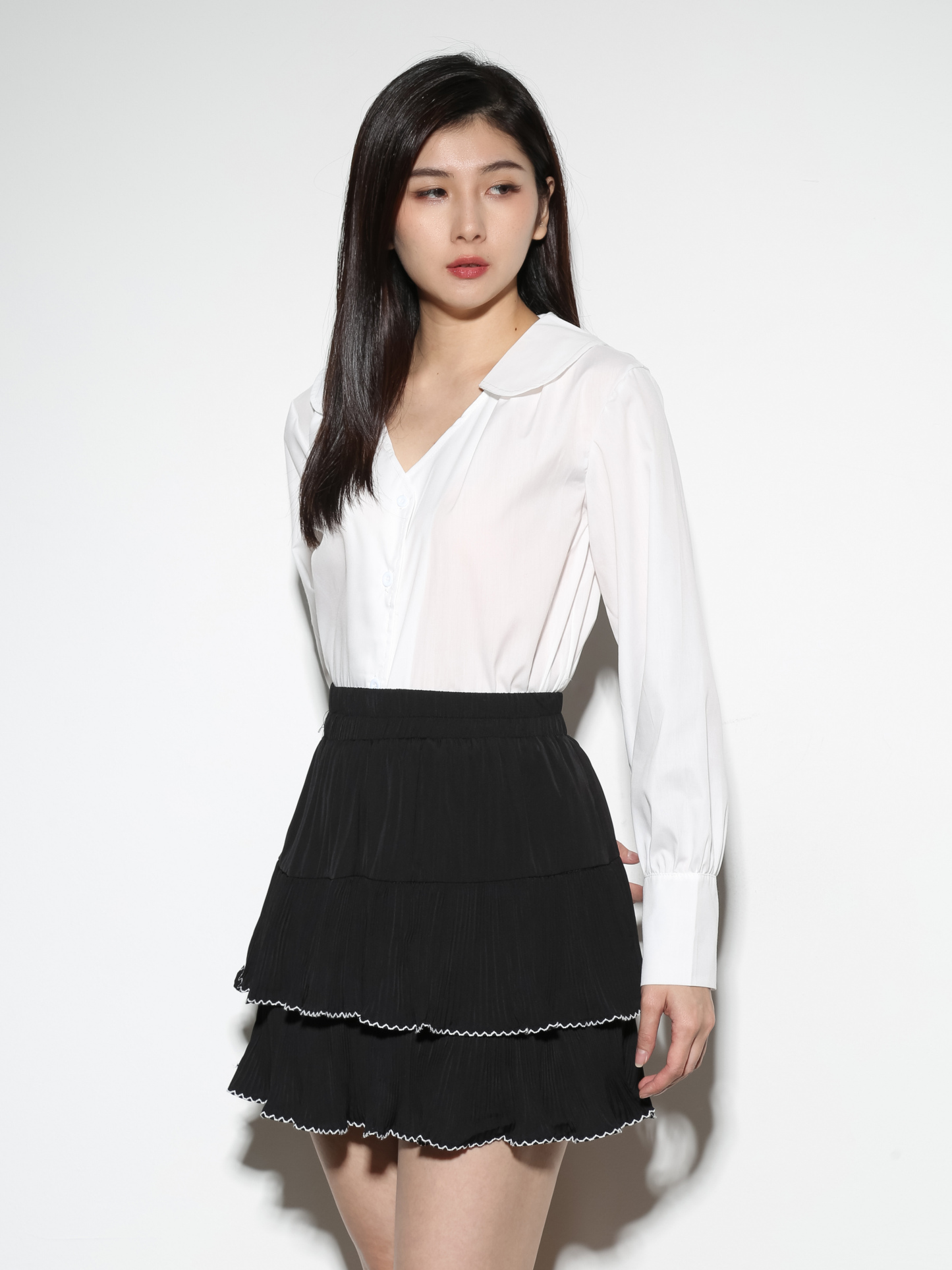 Pleated Layered Skirt Pant 29171