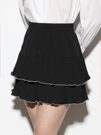 Pleated Layered Skirt Pant 29171