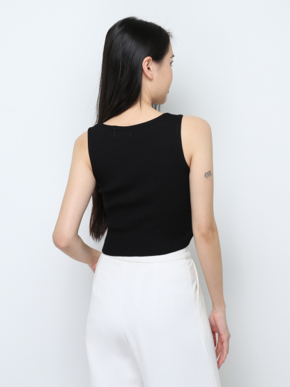 Sleeveless Front Decorative Ribbon Top 29336