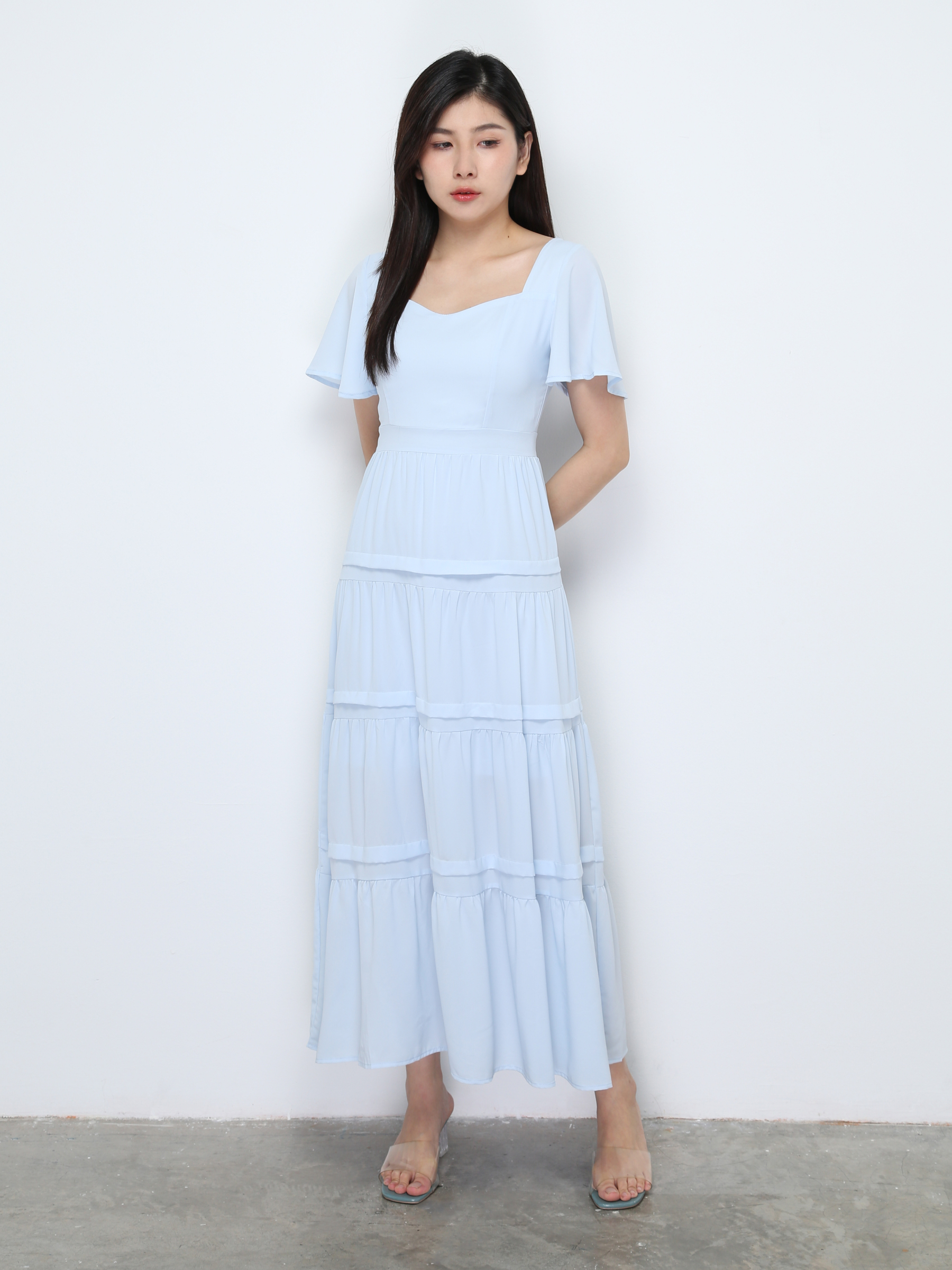 Butterfly Sleeve With Back Zip Dress 29499