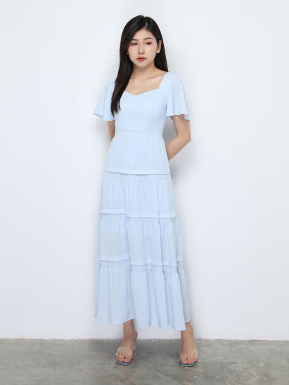 Butterfly Sleeve With Back Zip Dress 29499