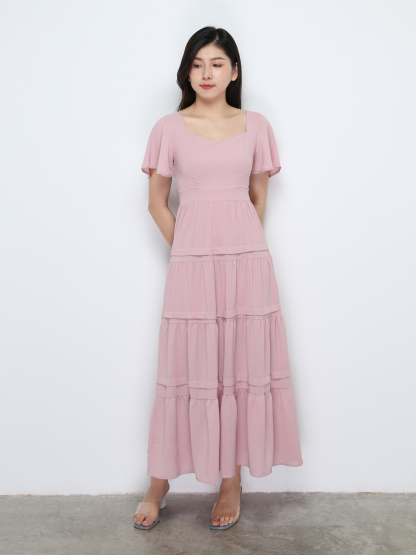 Butterfly Sleeve With Back Zip Dress 29499