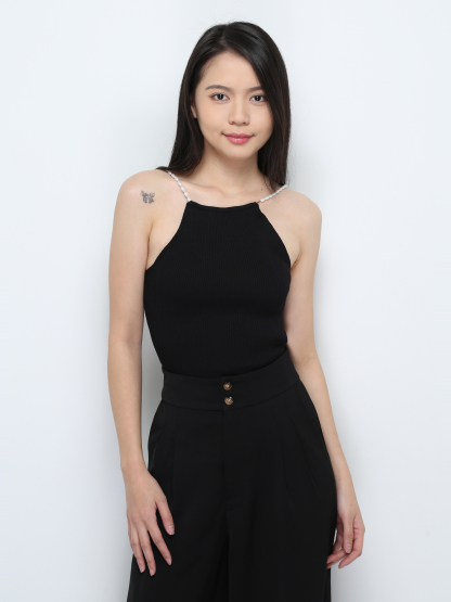 Decorative Pearl Strap Top 29547