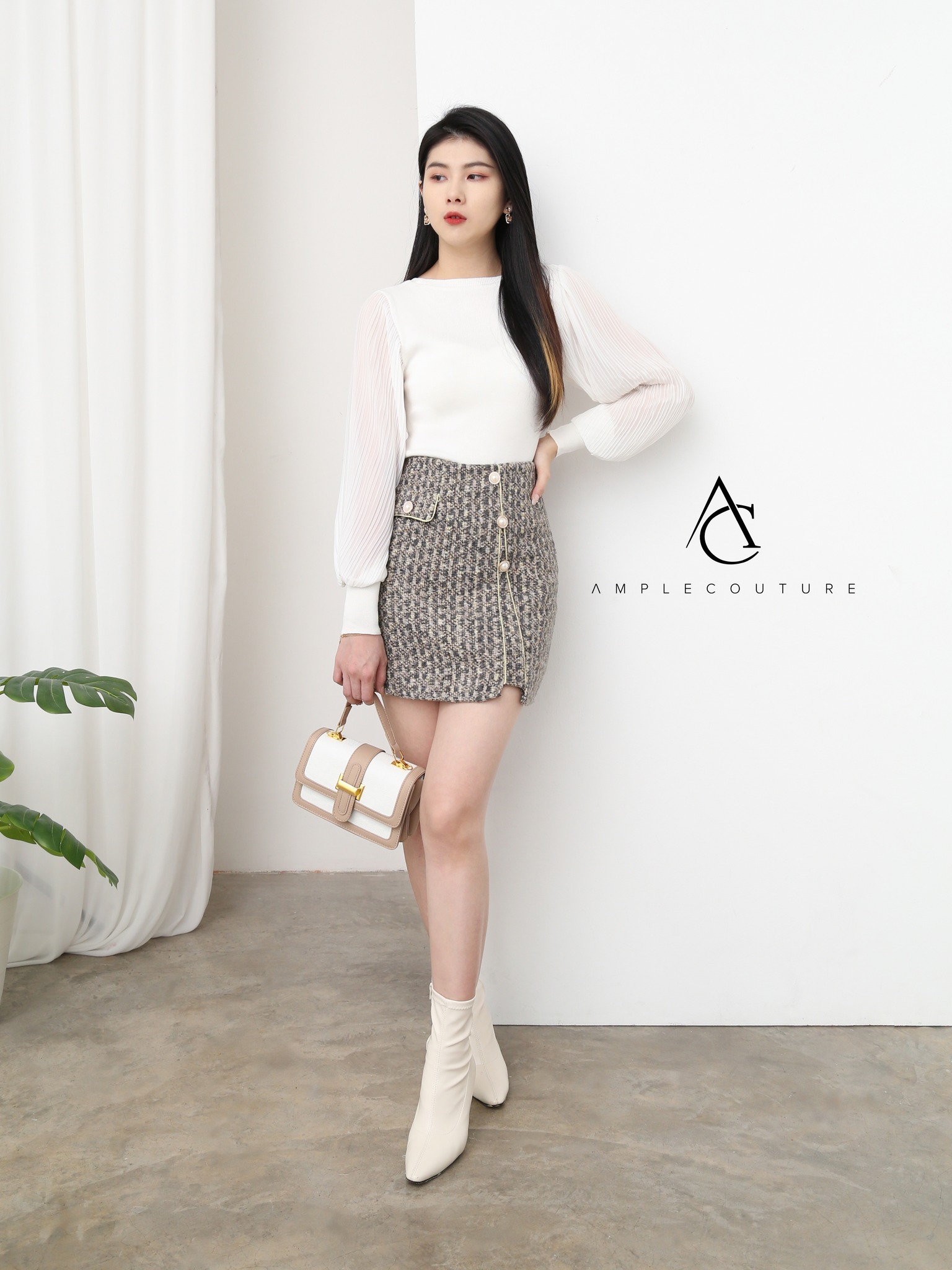 High Waist Chanel Style Skirt 19504
