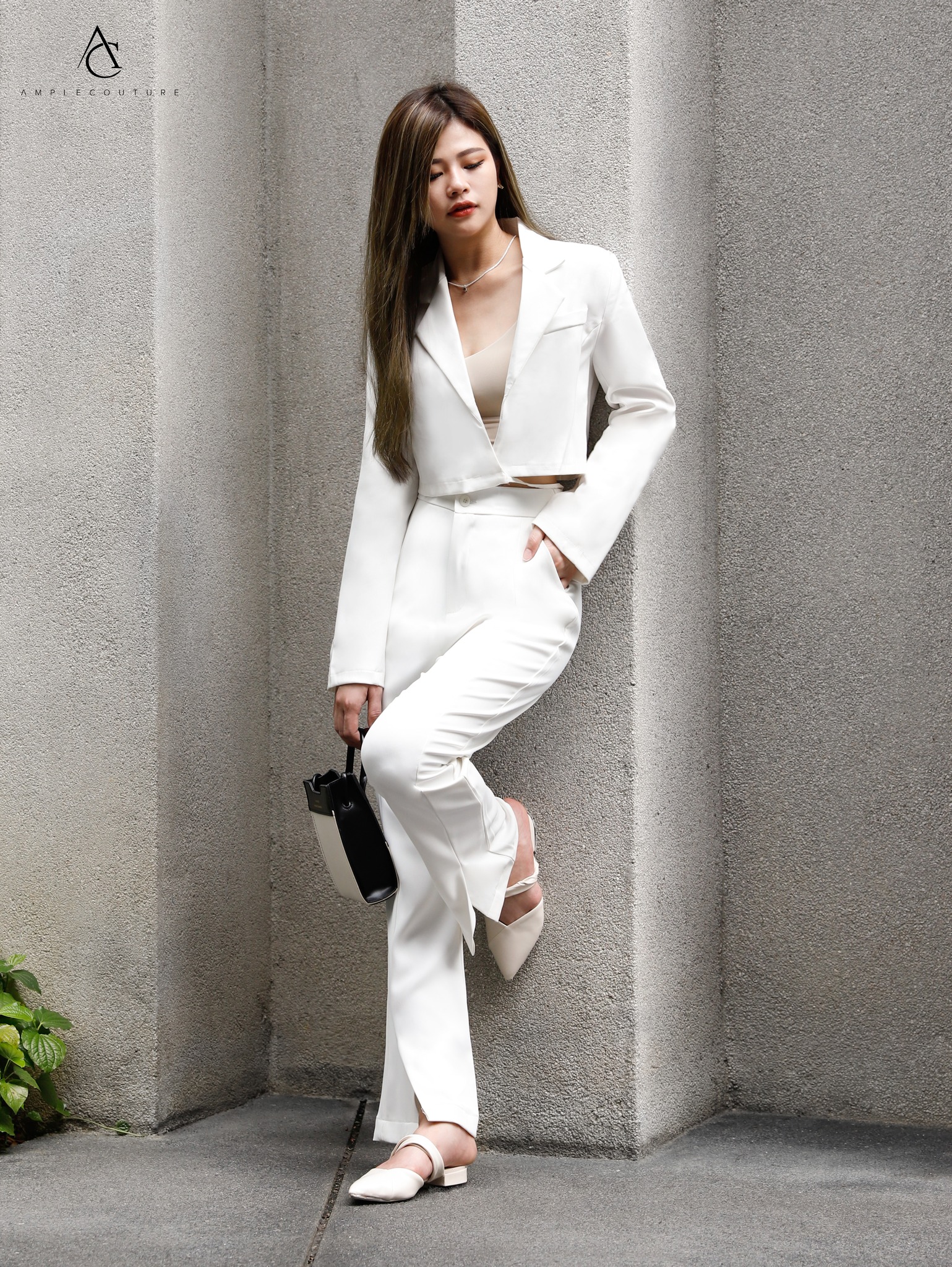 Ollar With Waist Strap Long Sleeve Blazer 22440