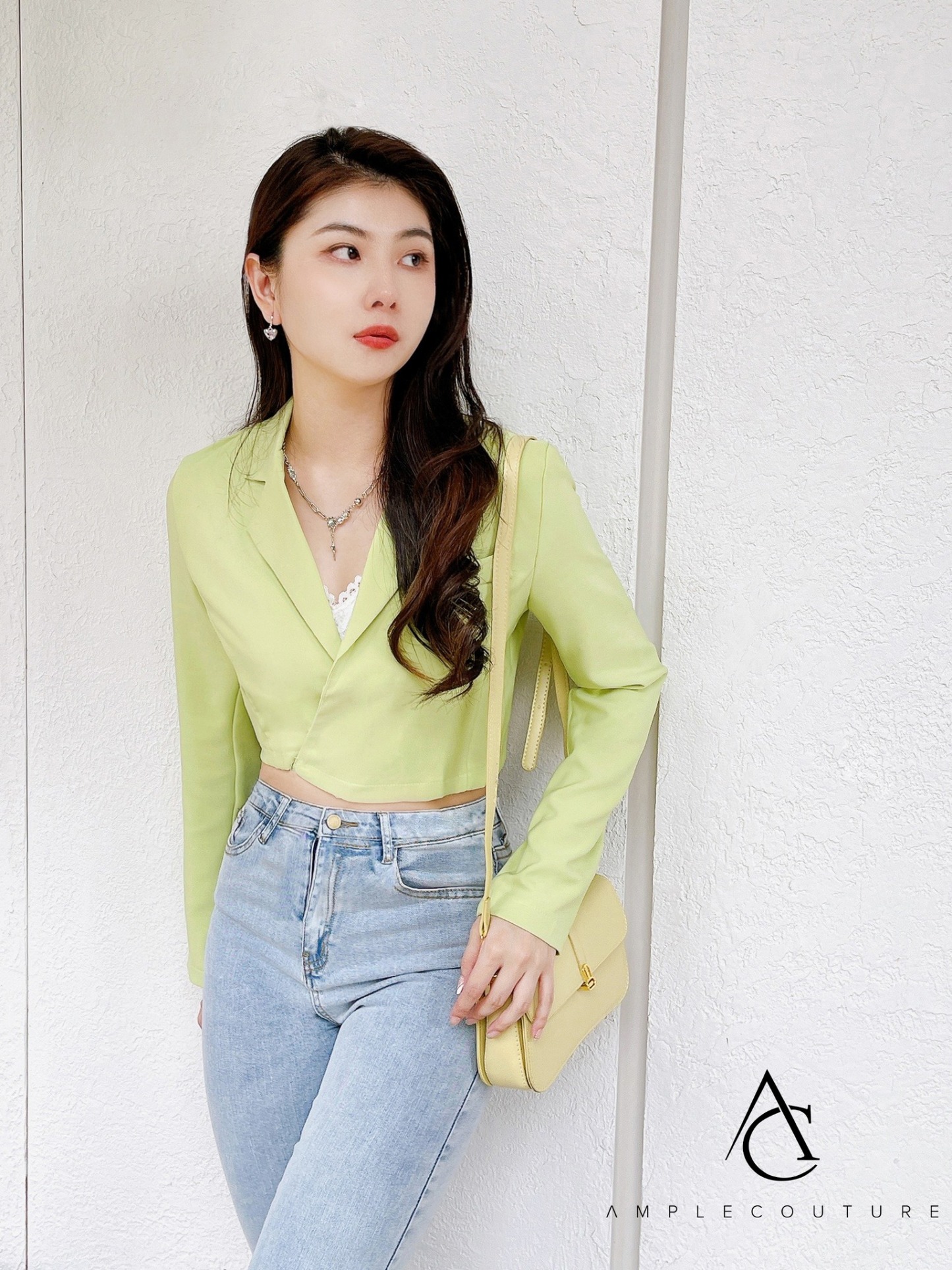 Ollar With Waist Strap Long Sleeve Blazer 22440