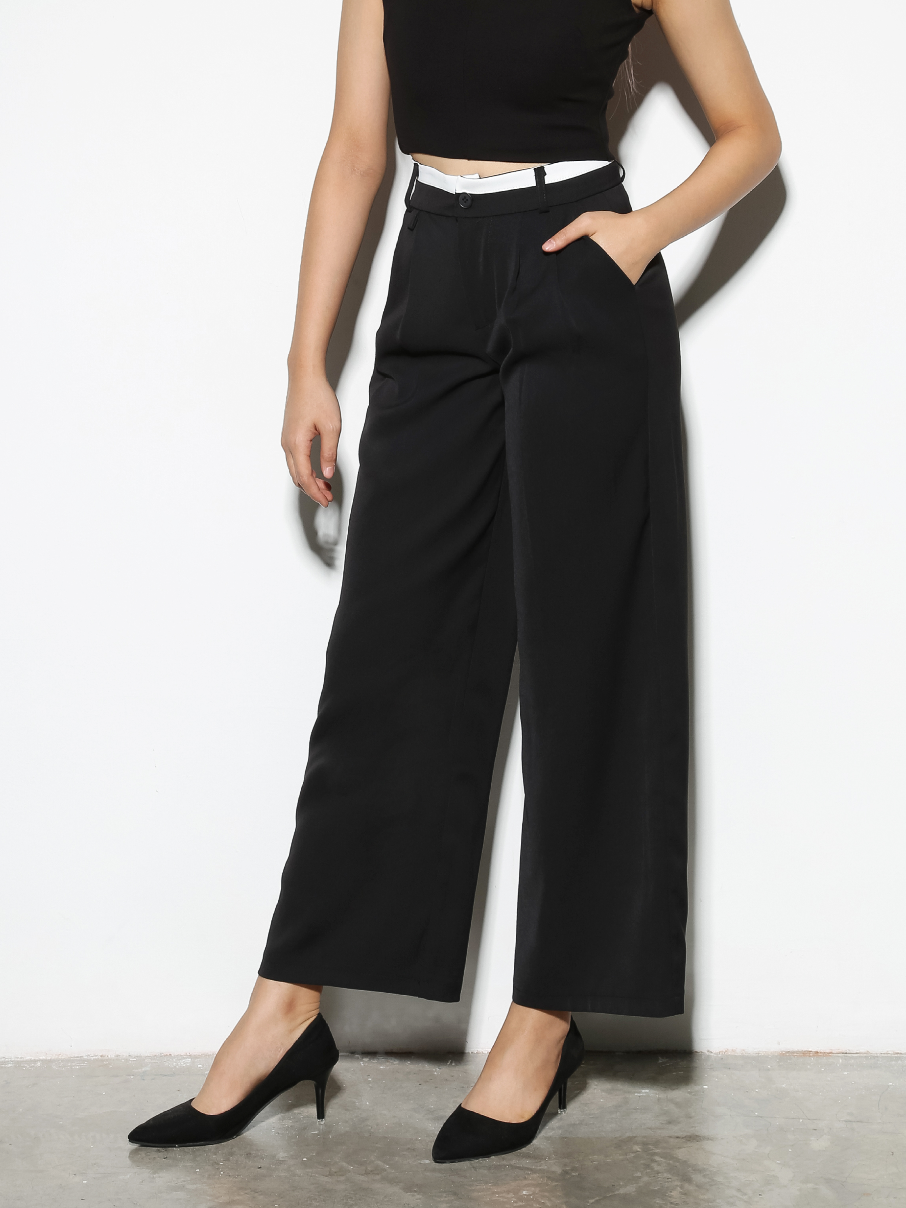 Front Button Pleated Long Pant 29050