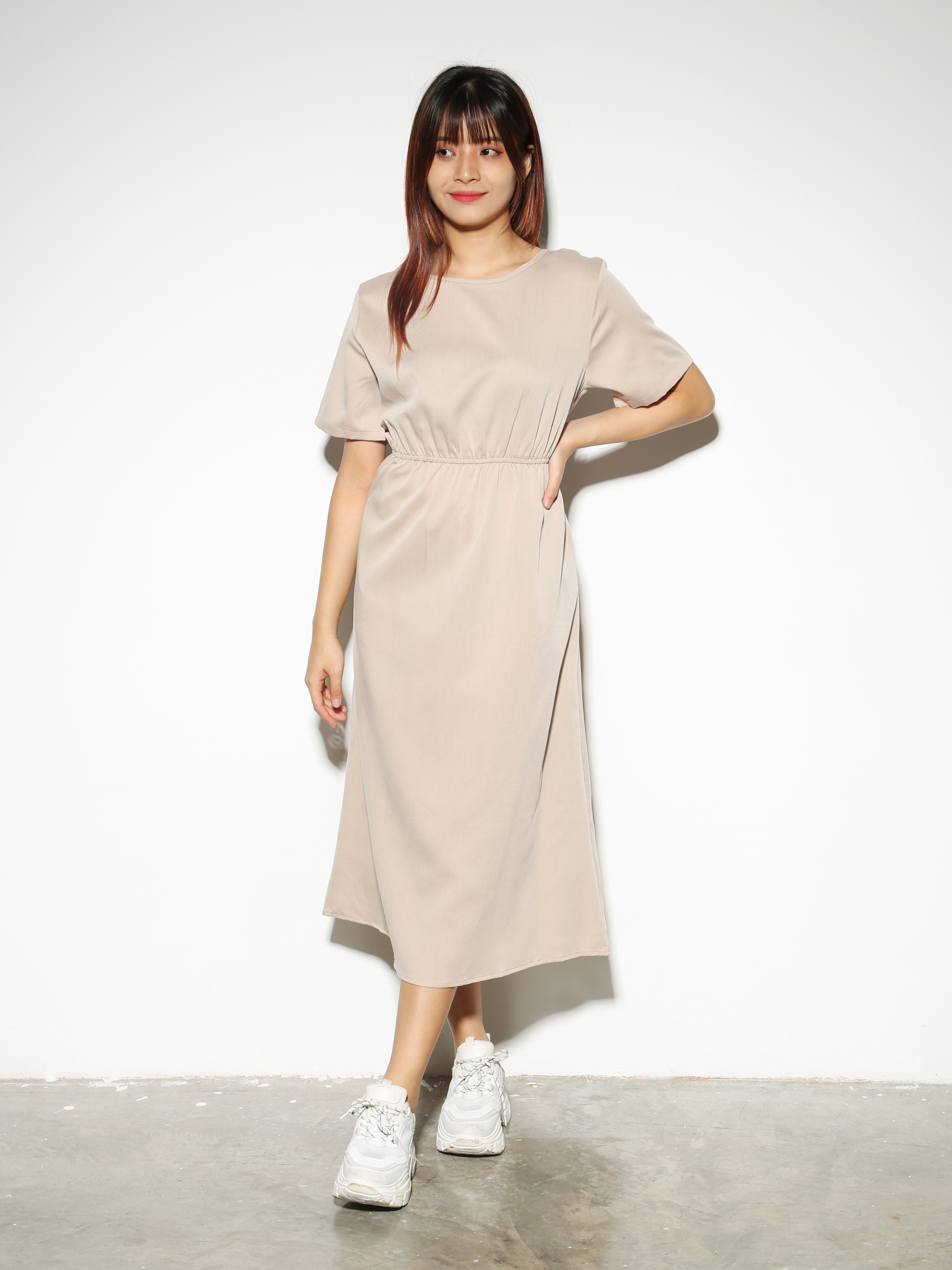Waist Drawstring Casual Wear Dress 28327