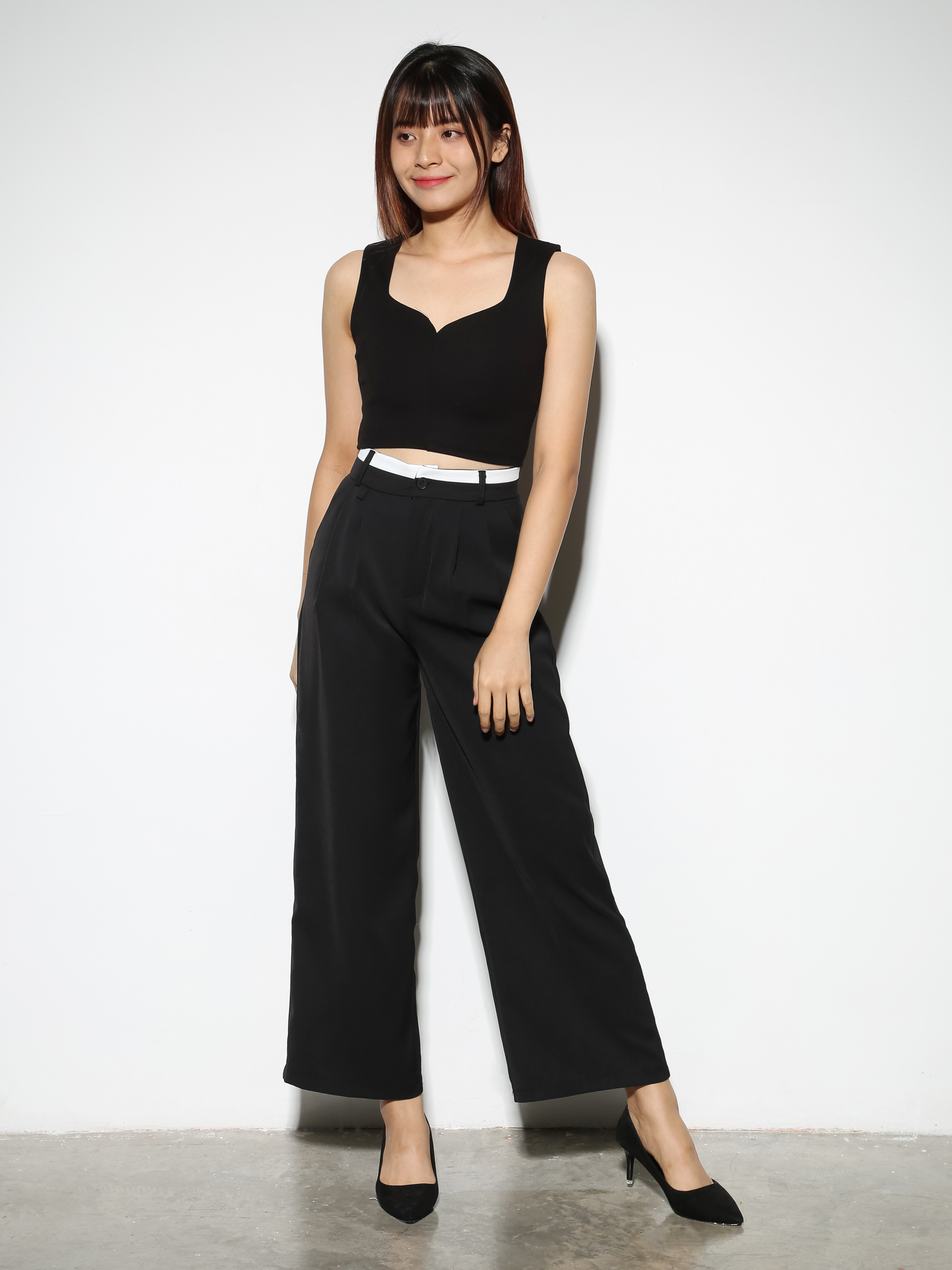 Front Button Pleated Long Pant 29050