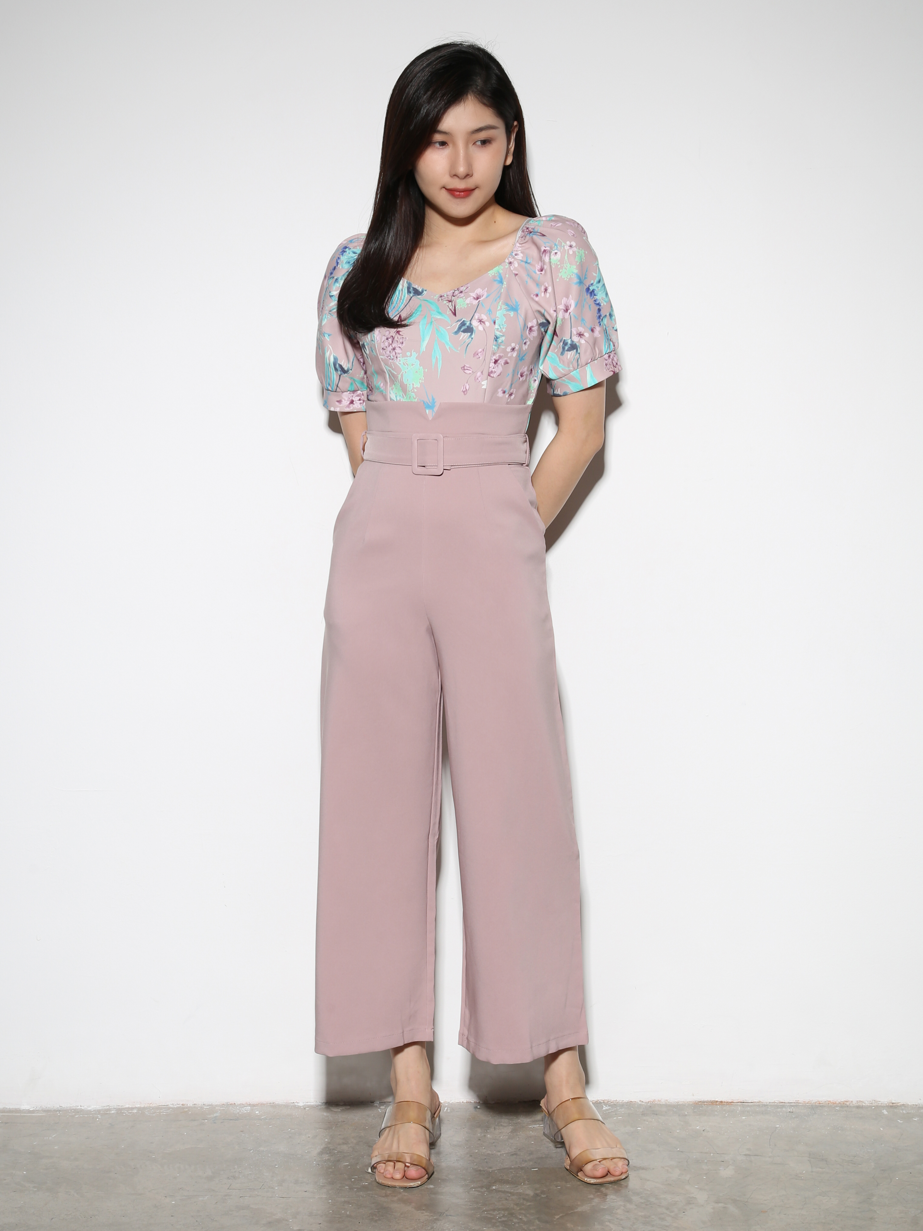 Floral With Belt Jumpsuit 28927
