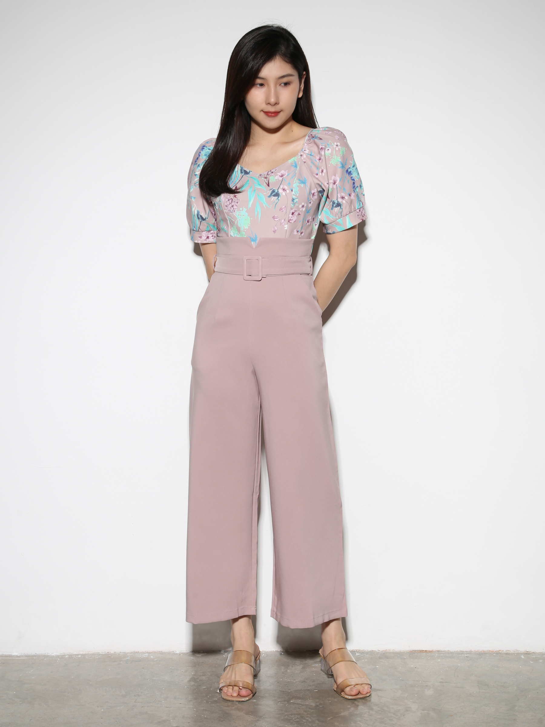 Floral With Belt Jumpsuit 28927