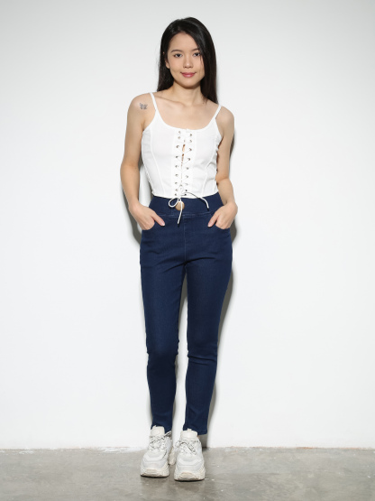 High Waist Denim Long Pants 27546