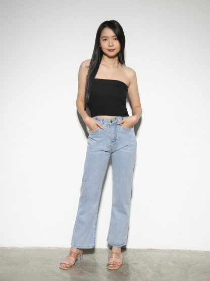 Denim Front Button And Pocket Long Pant 28558