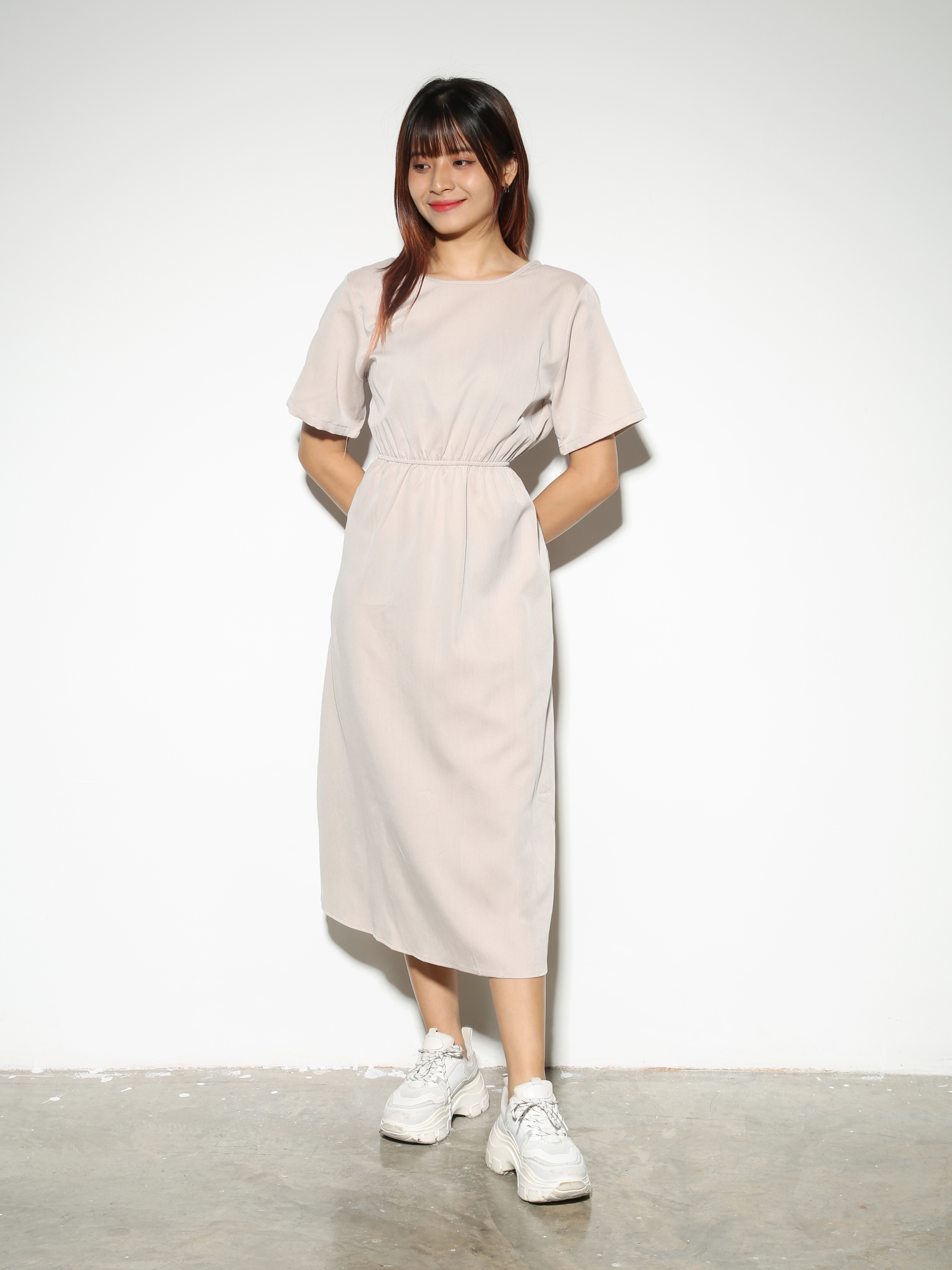 Waist Drawstring Casual Wear Dress 28327