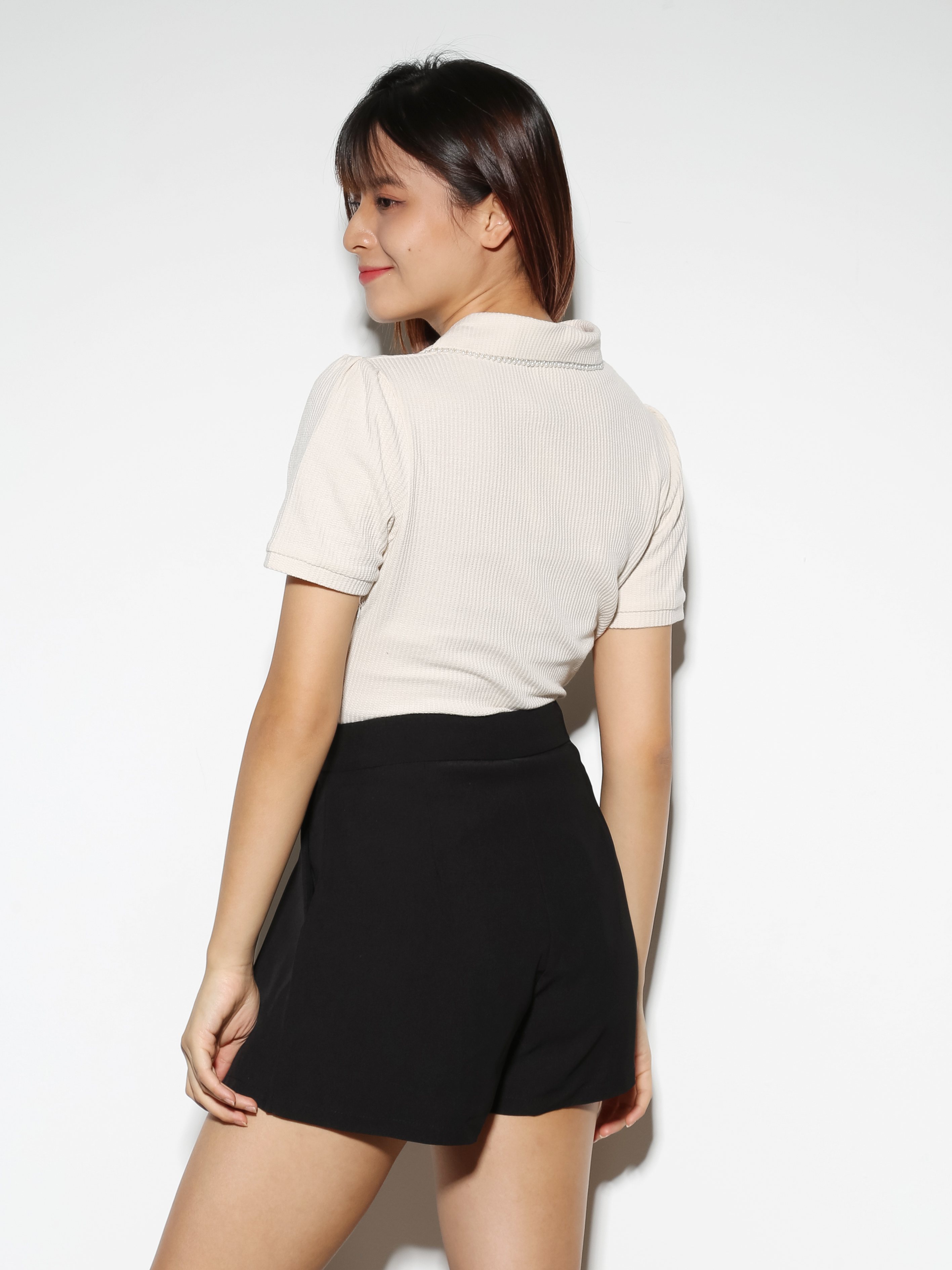 High Waist Pleated Short Pants 28997