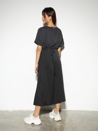Waist Drawstring Casual Wear Dress 28327
