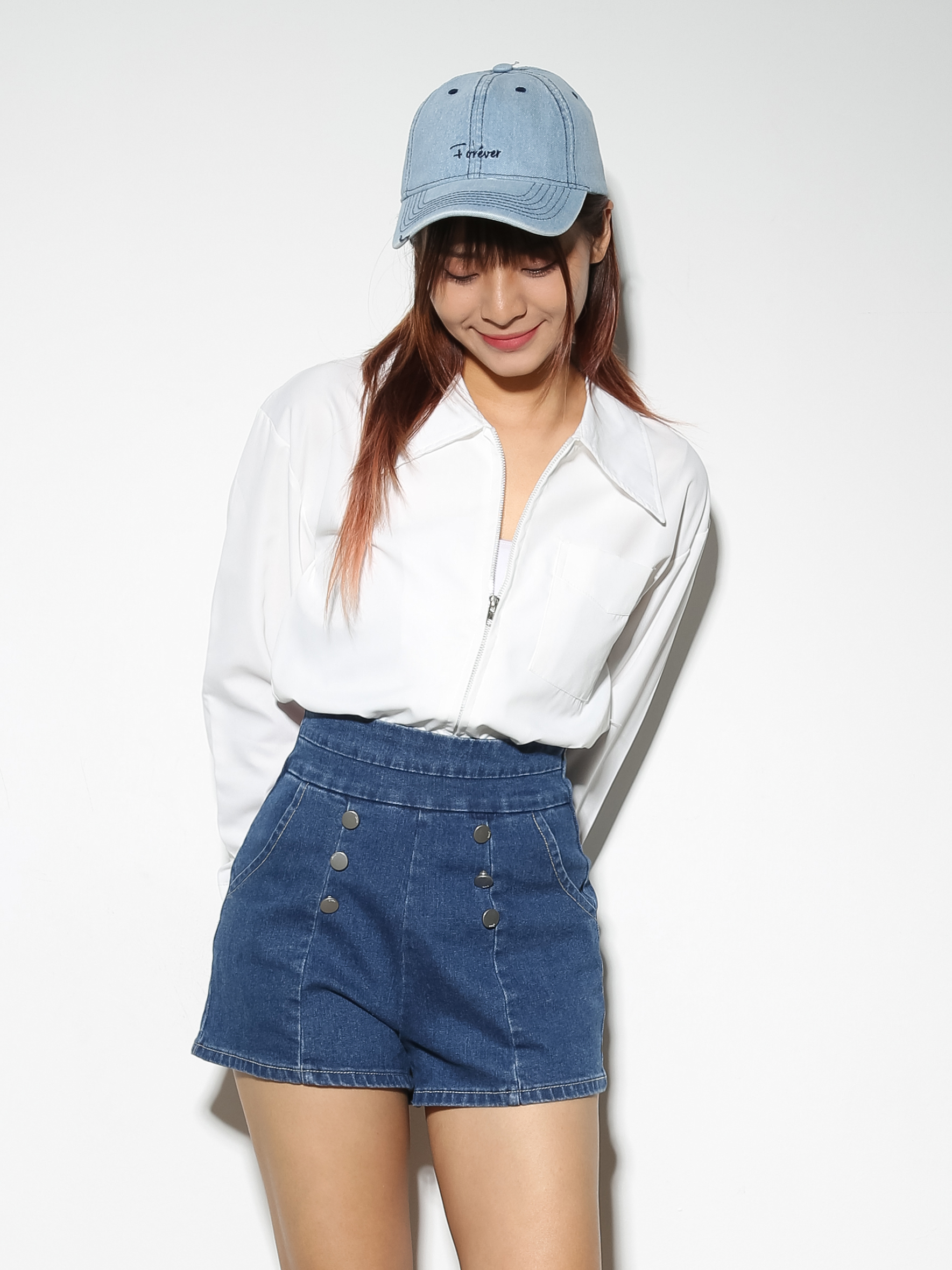Denim With Front Breasted Button Short Pants 28893