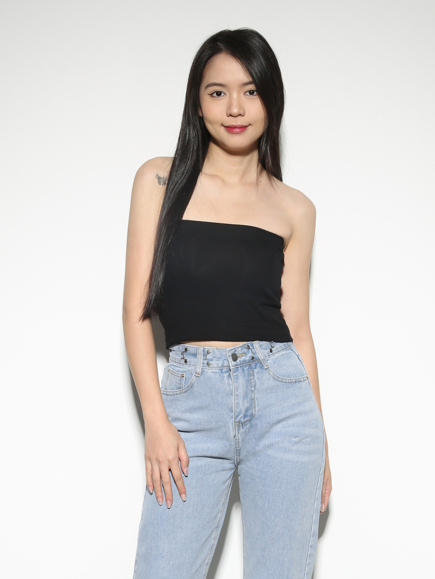 Denim Front Button And Pocket Long Pant 28558