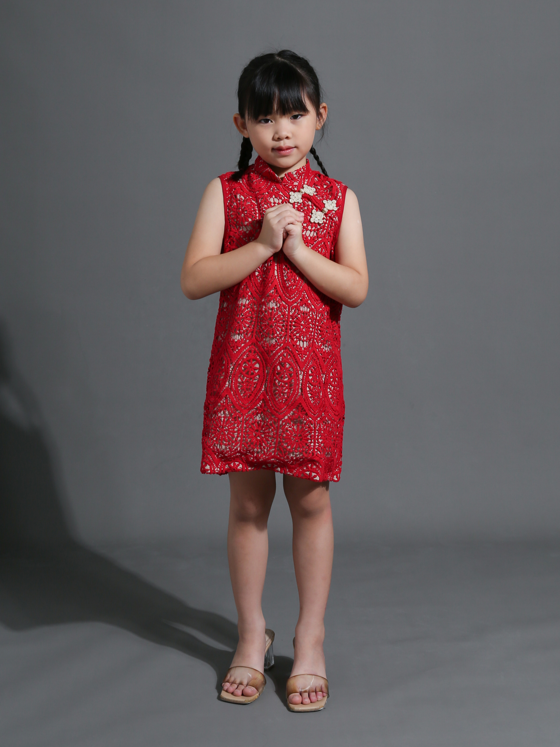 Cheongsam Lace Sleeveless Dress AC003K (AC3K) (KIDS)
