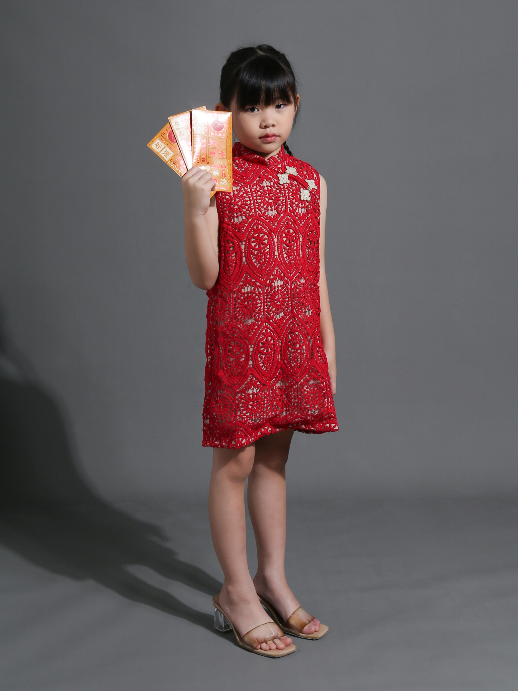 Cheongsam Lace Sleeveless Dress AC003K (AC3K) (KIDS)