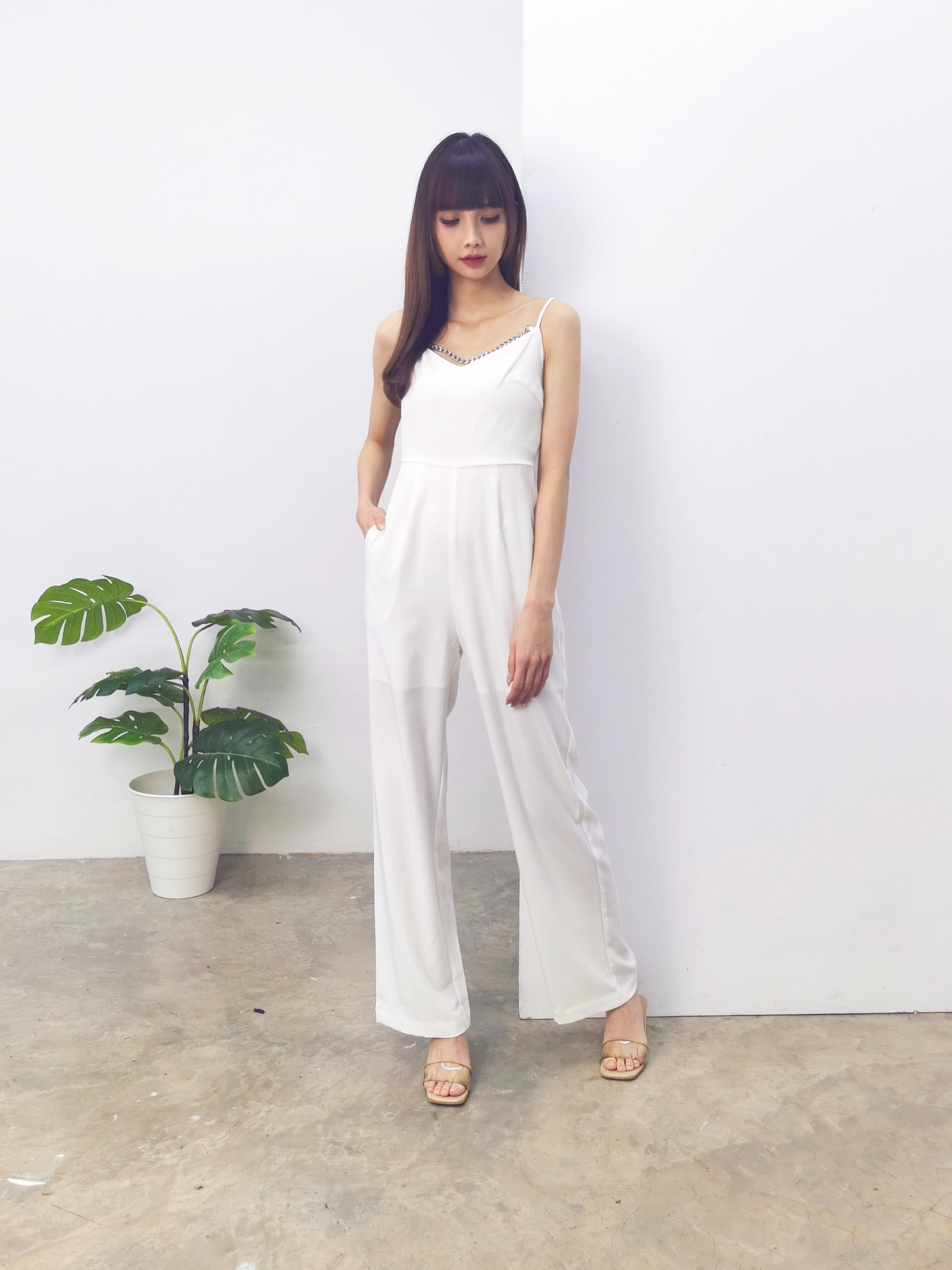 Front Chain With Strap Jumpsuit AC009