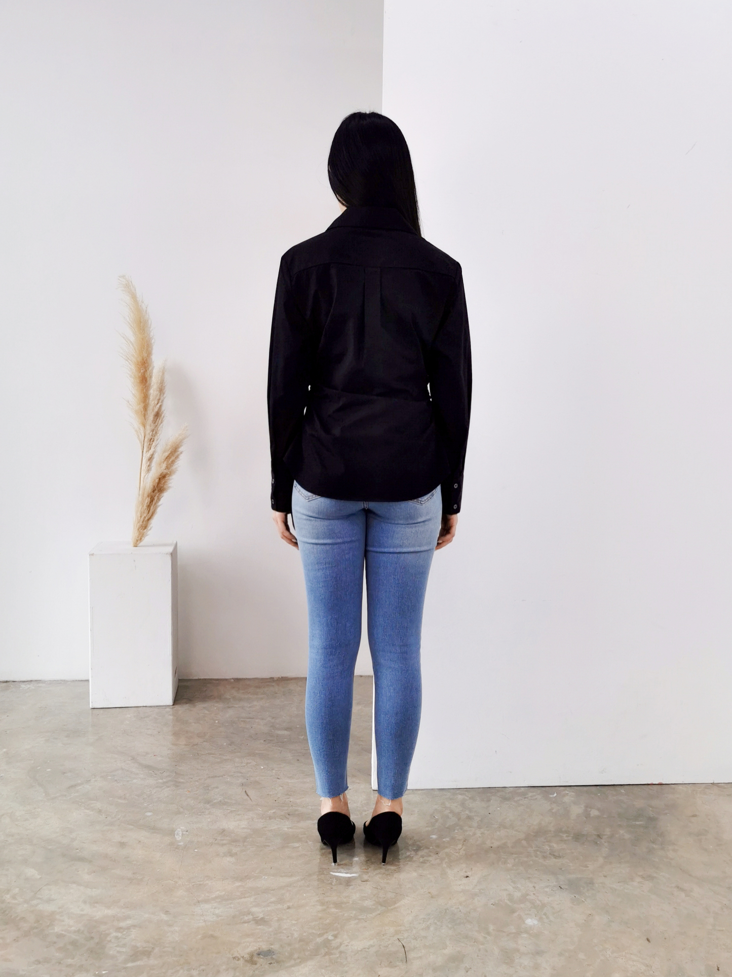 Side Gathered Zipper Top AC039