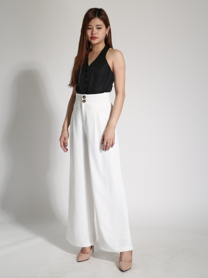 Halter Front Button Top Ac041