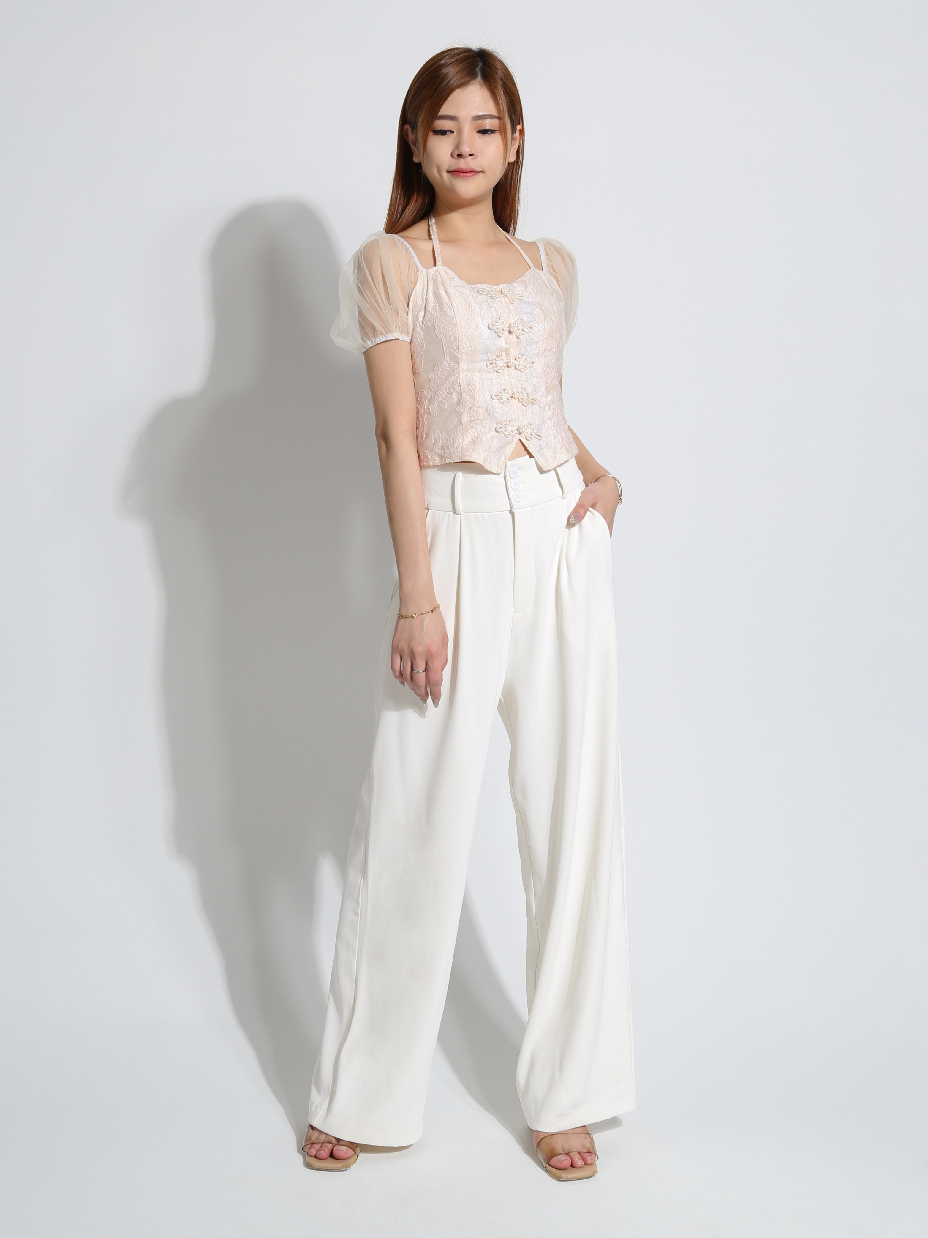 Off Shoulder Cheongsam Floral Top AC058