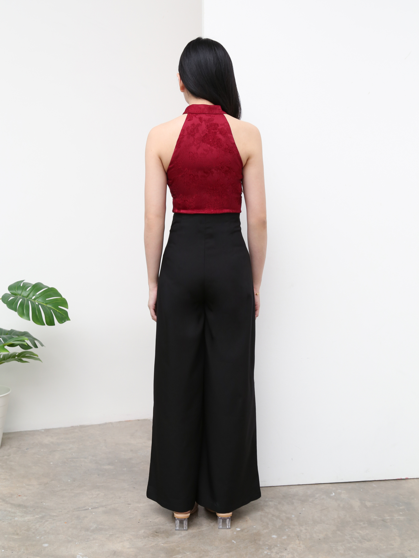 High Waist Decorative Button Long Pants AC062