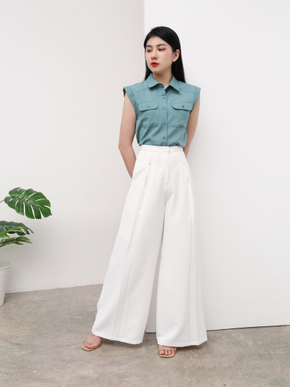 High Waist Wide Leg Long Pants AC077