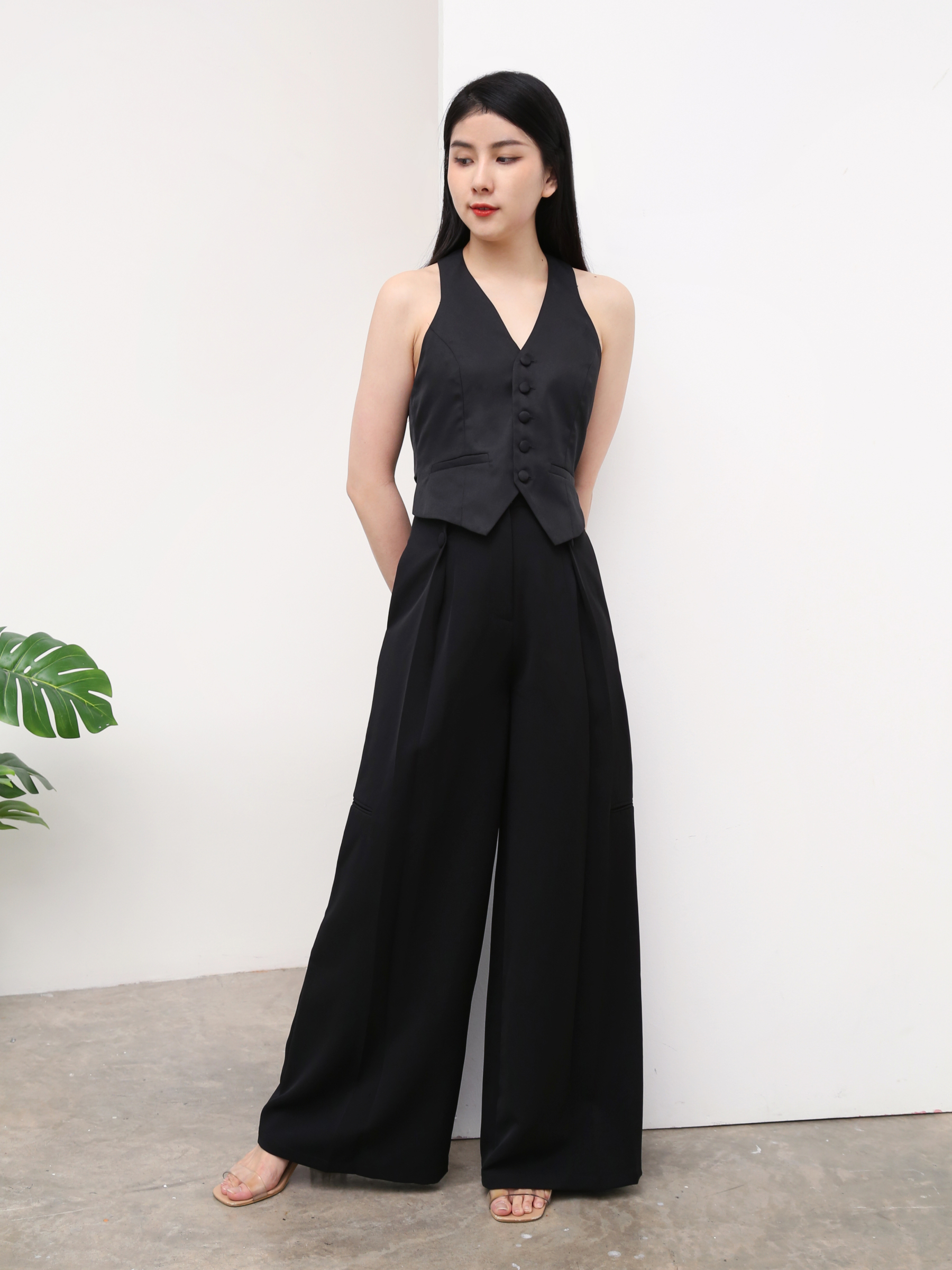 High Waist Wide Leg Long Pants AC077