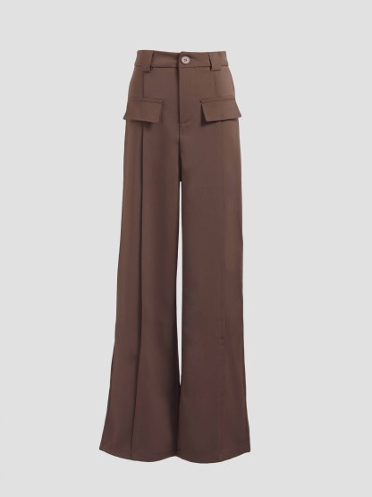 Front Button And Pocket Long Pant 27536