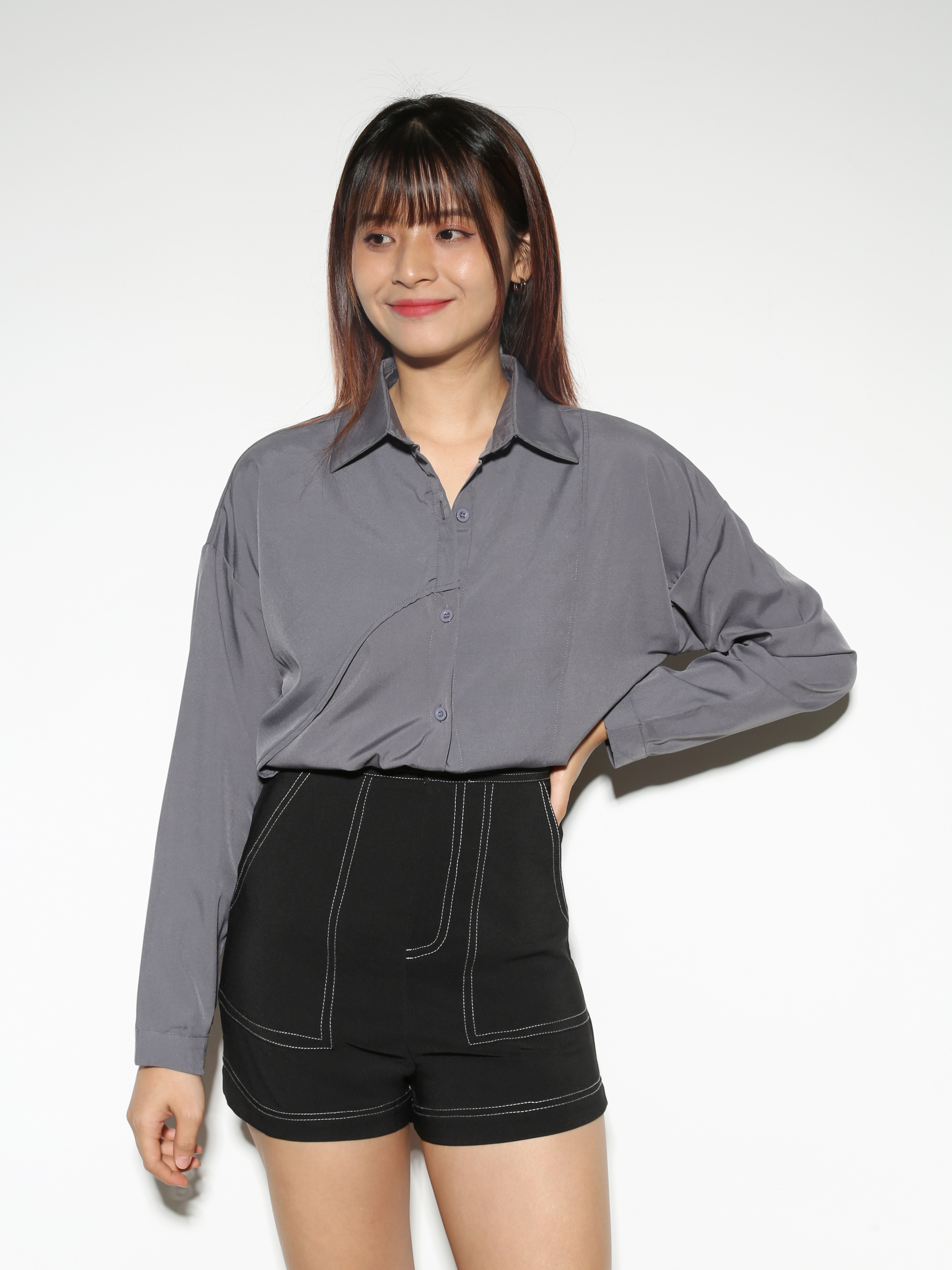 High Waist Side Pocket Short Pants 28414